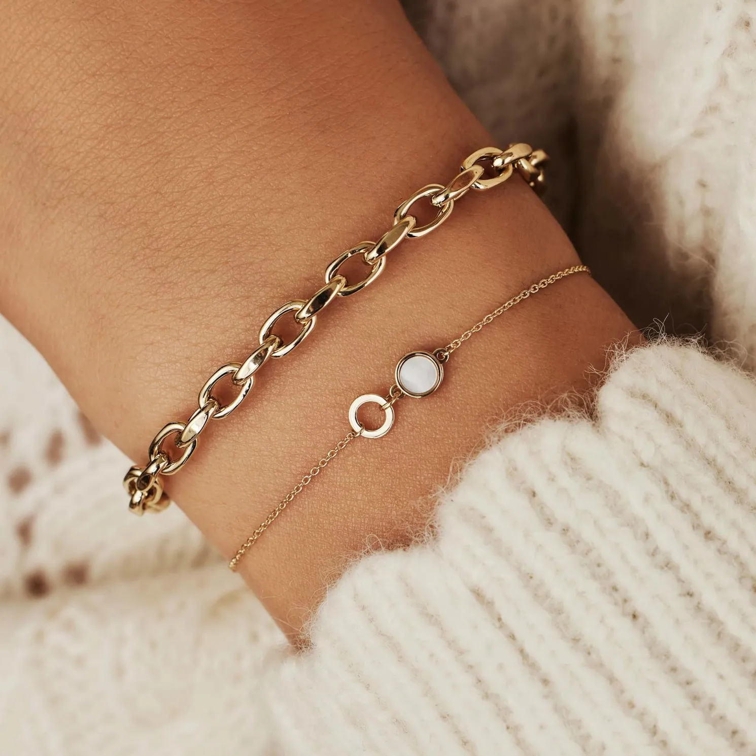 Aidee Camille 14 karaat gouden schakelarmband