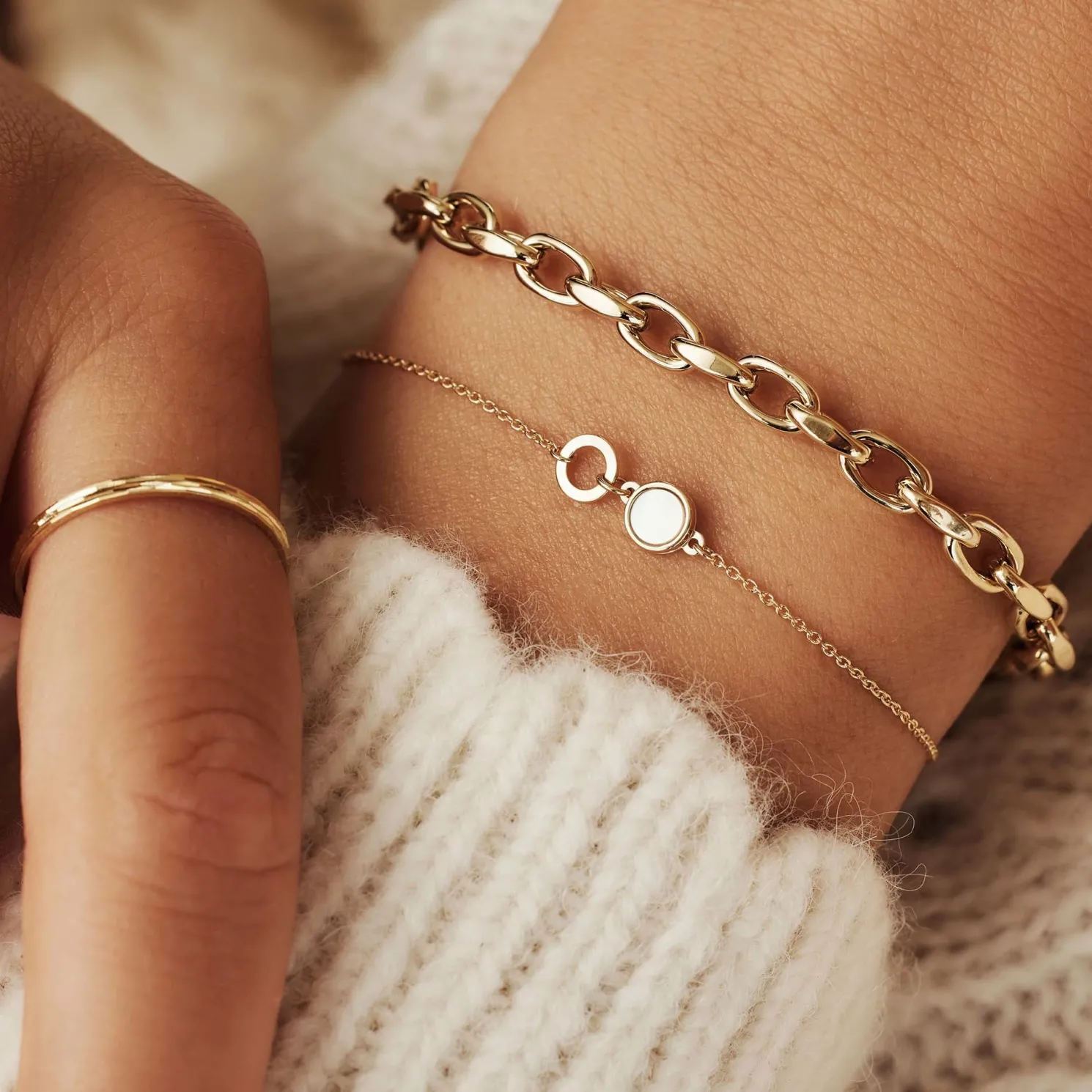 Aidee Camille 14 karaat gouden schakelarmband