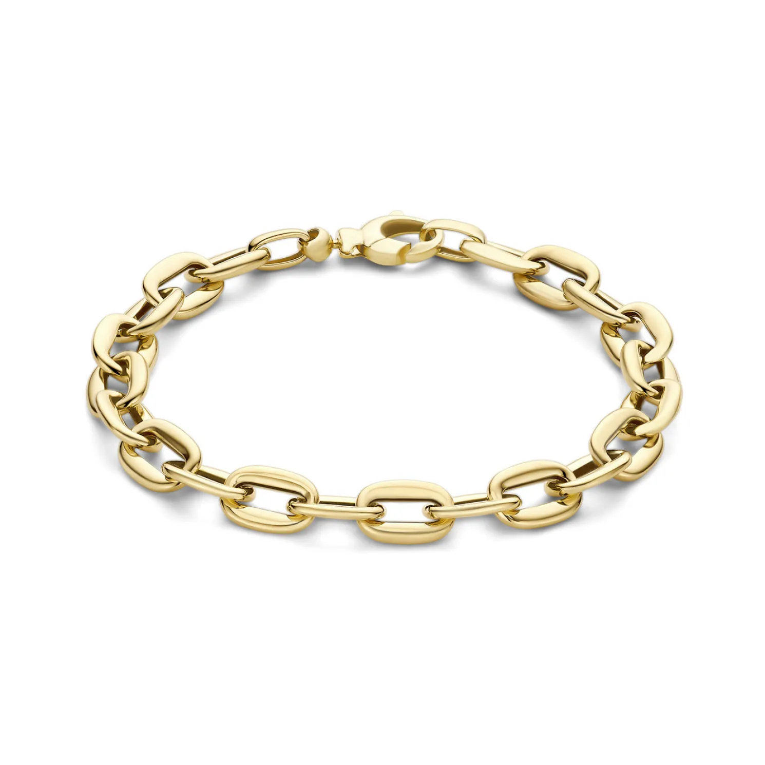 Aidee Ìrene 14 karaat gouden schakelarmband met ronde schakels