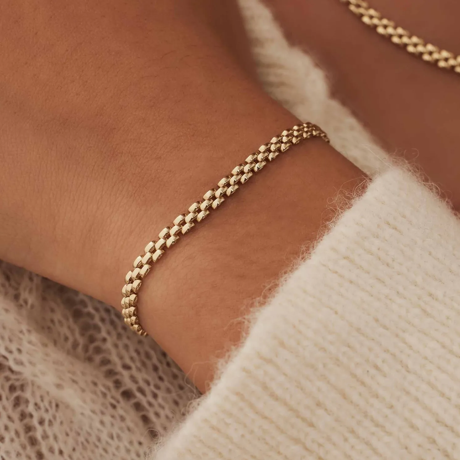 Aidee Rosine 14 karaat gouden schakelarmband