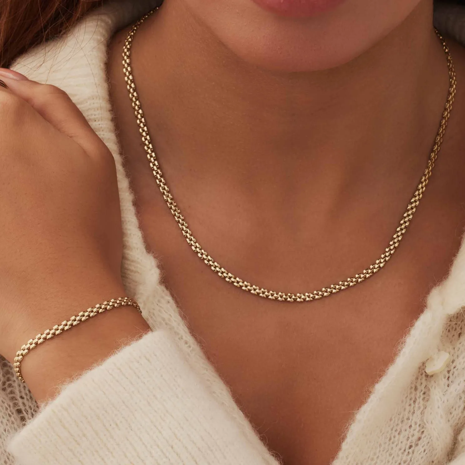 Aidee Rosine 14 karaat gouden schakelarmband