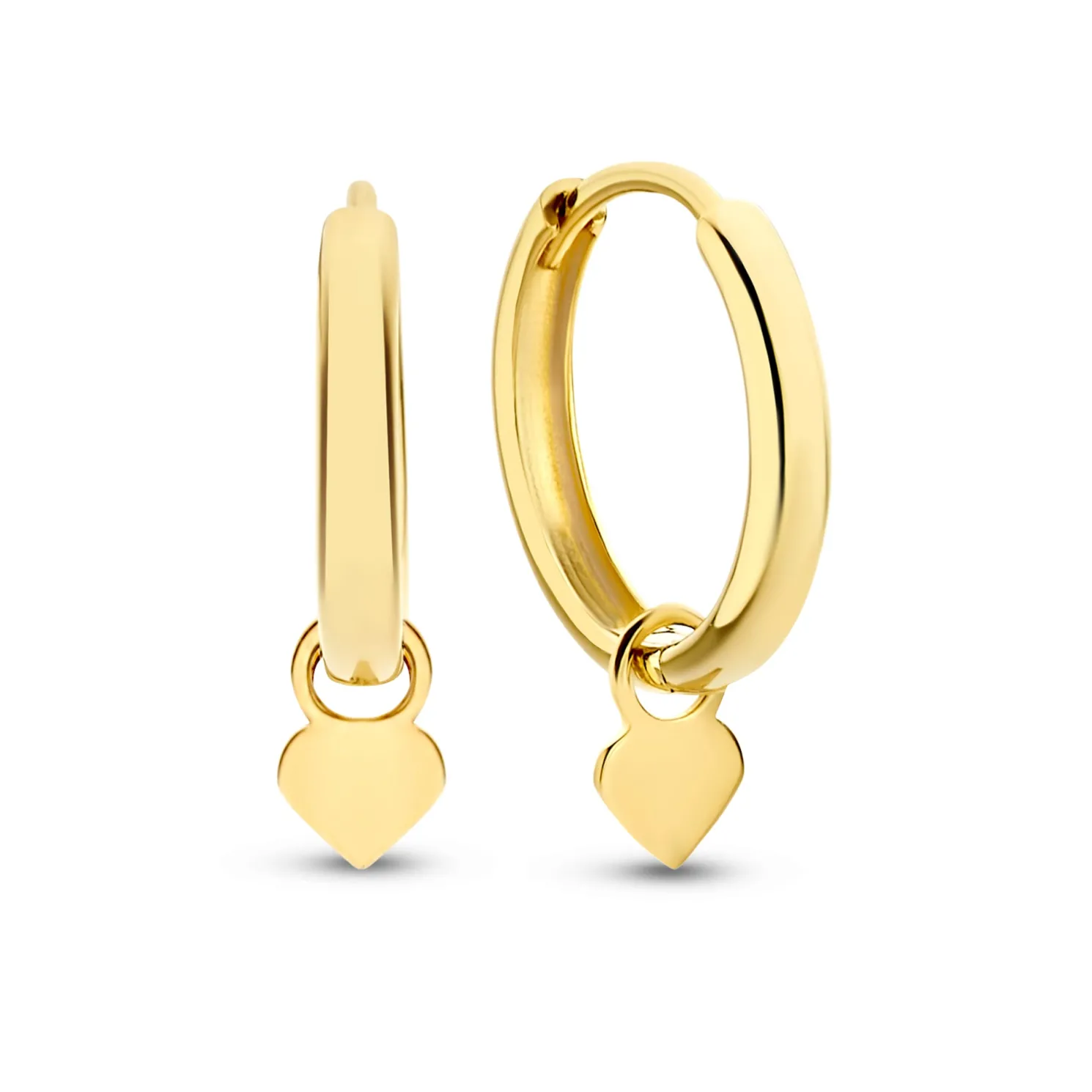 Belleville Amore 14 karaat gouden creolen met hartje