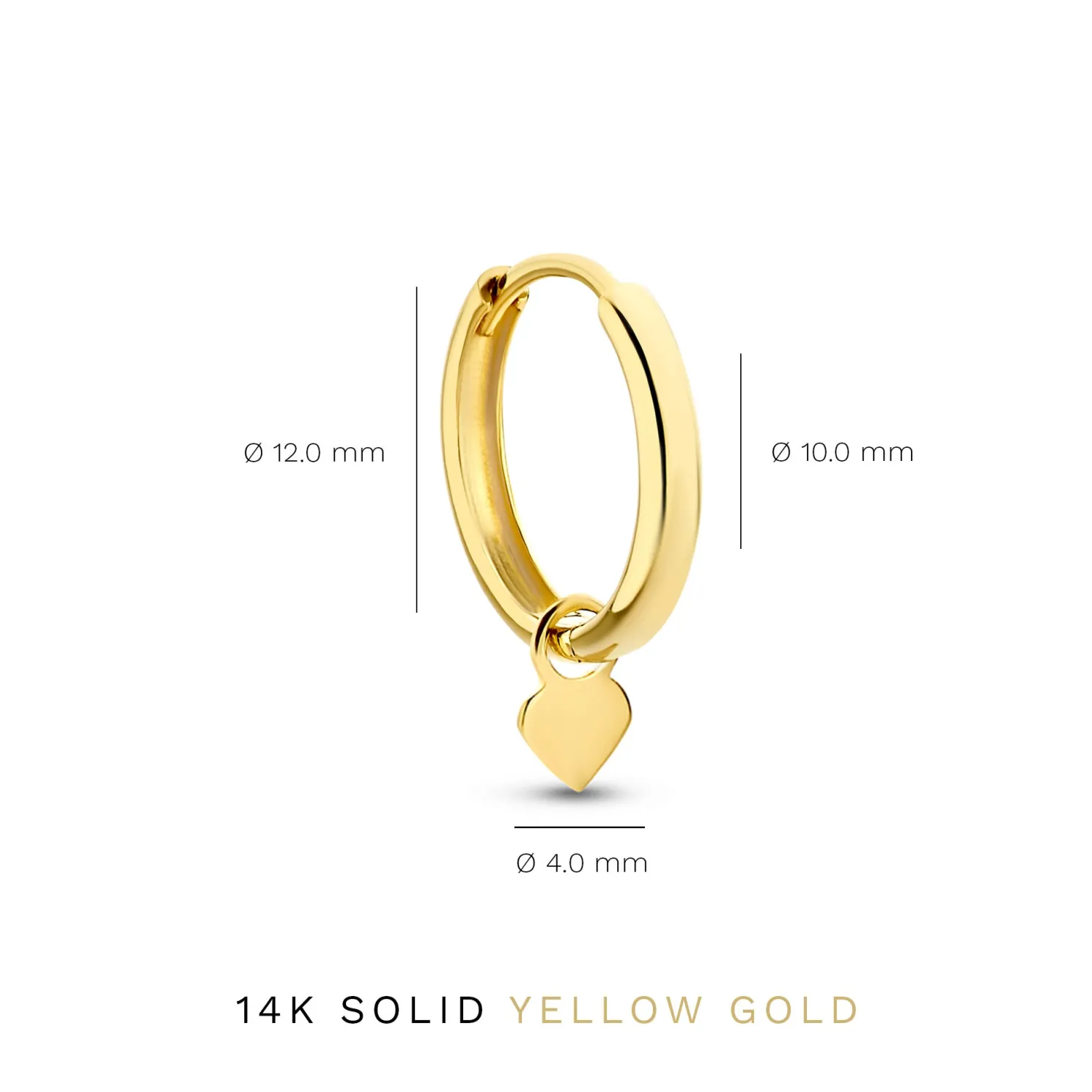 Belleville Amore 14 karaat gouden creolen met hartje