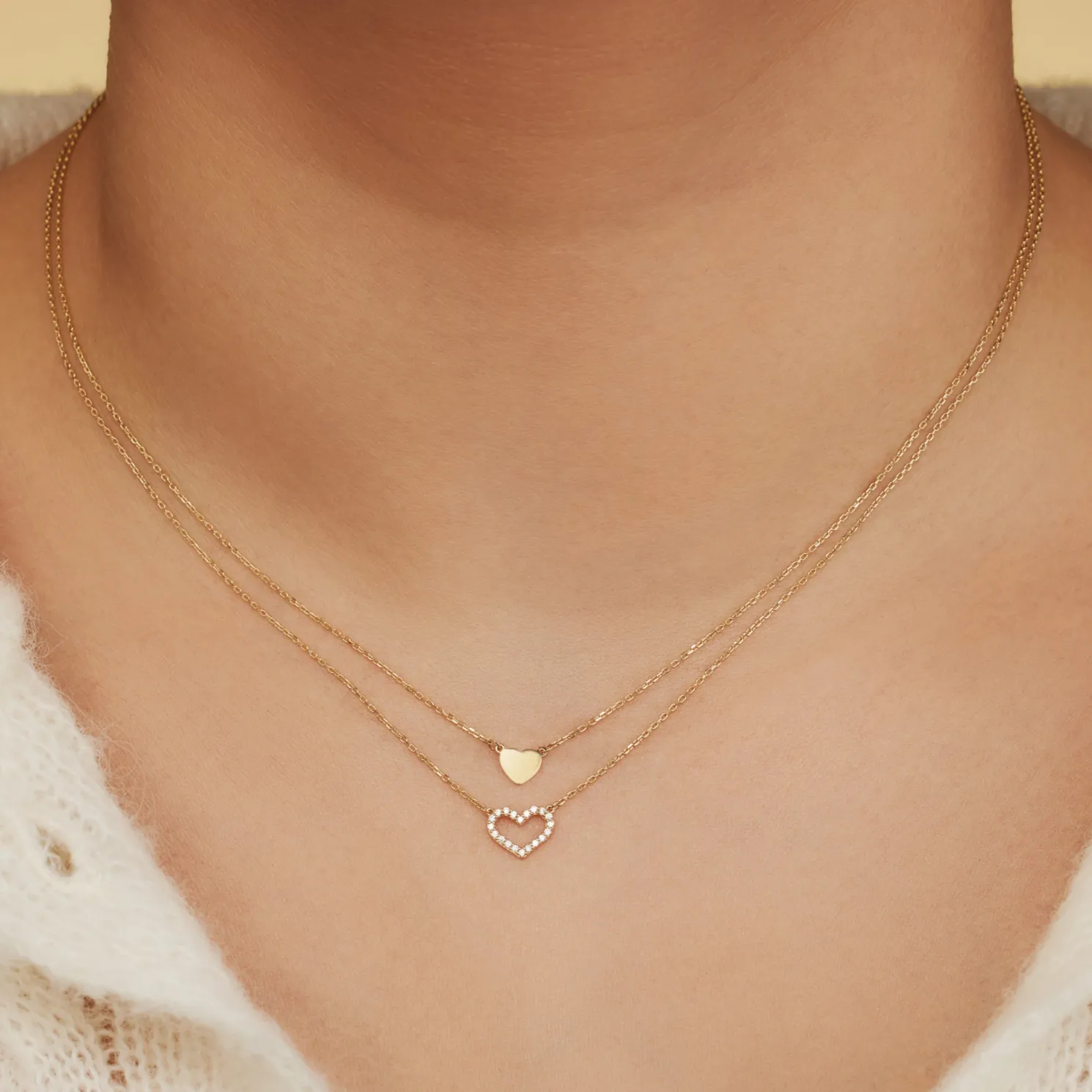 Belleville Amore 14 karaat gouden collier met hartje