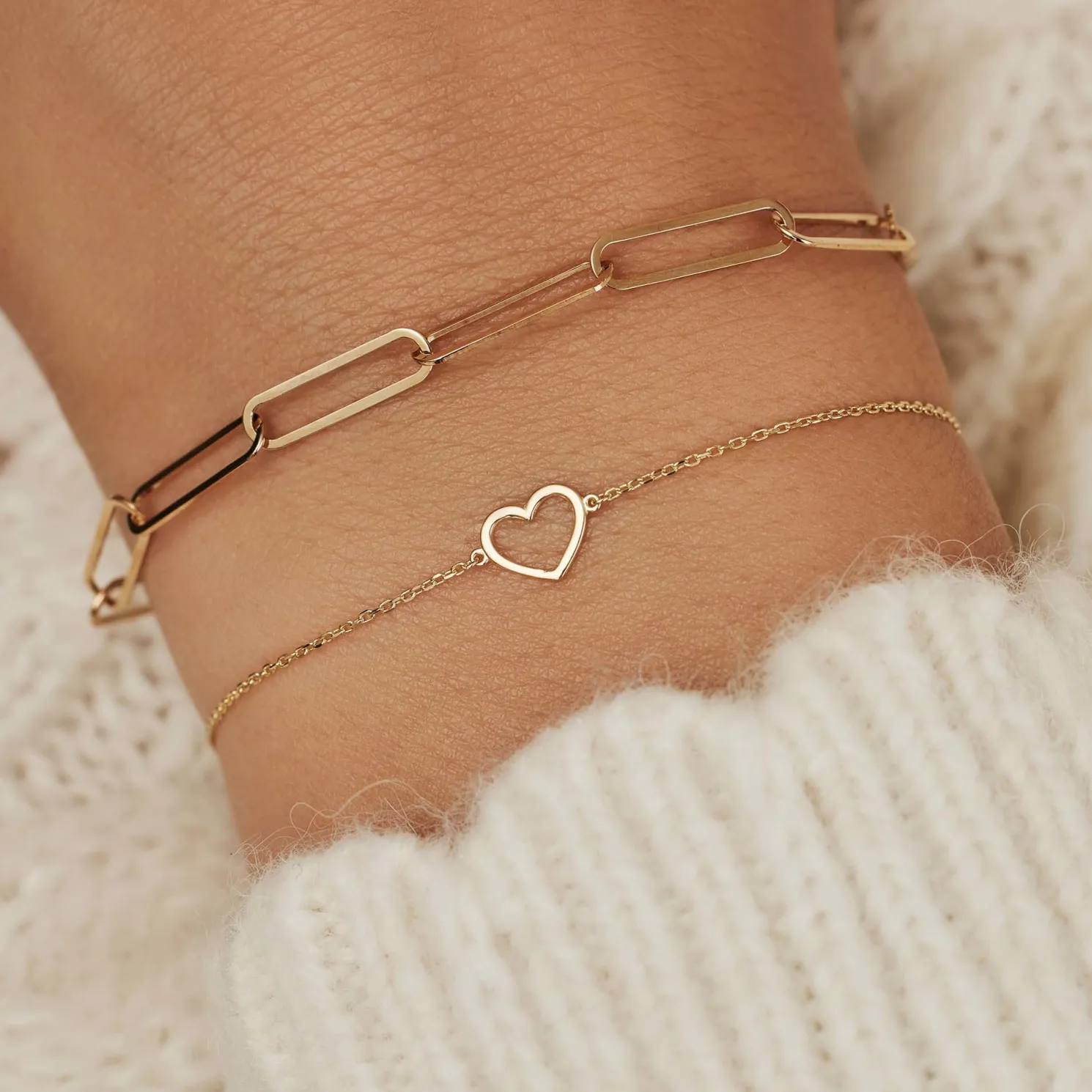 Belleville Amore 14 karaat gouden armband met hartje