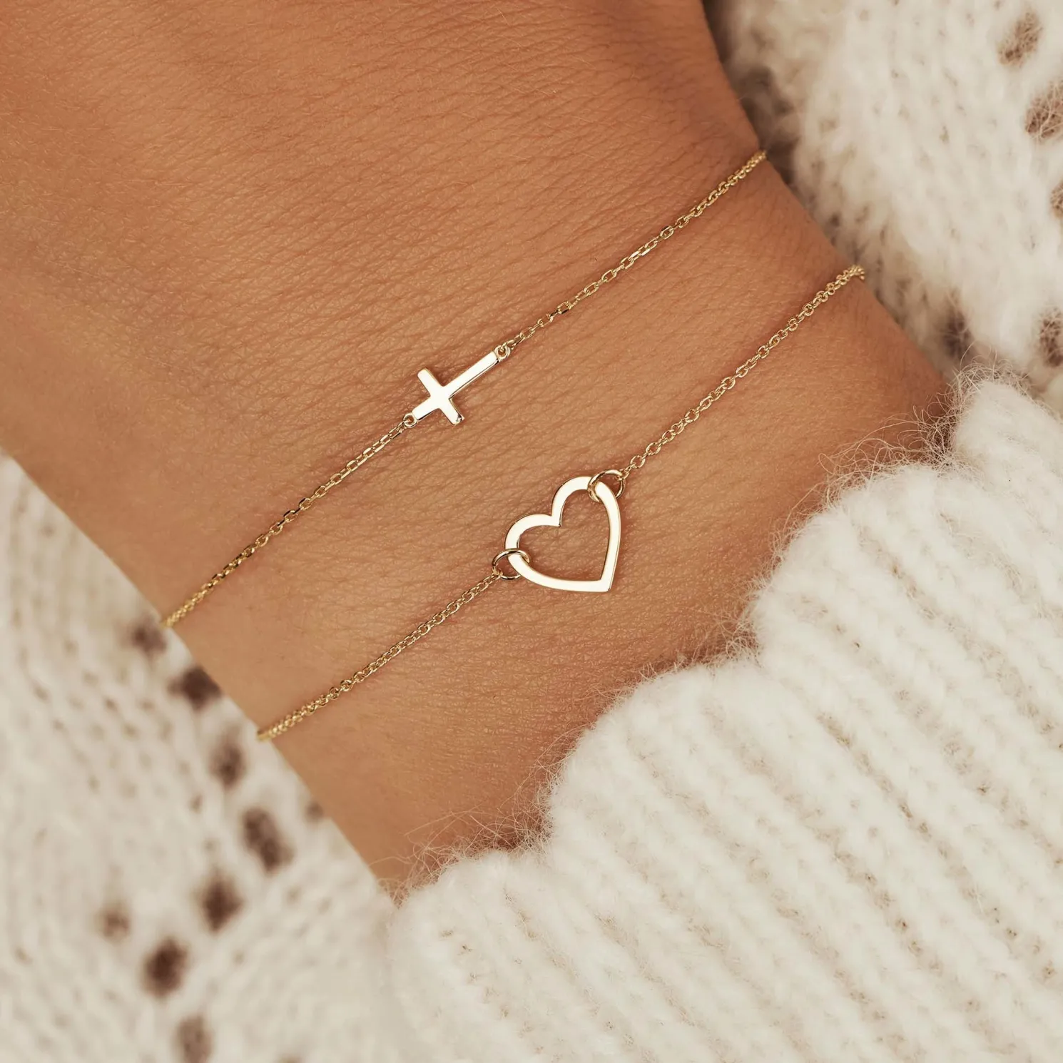 Belleville Amore 14 karaat gouden armband met hartje