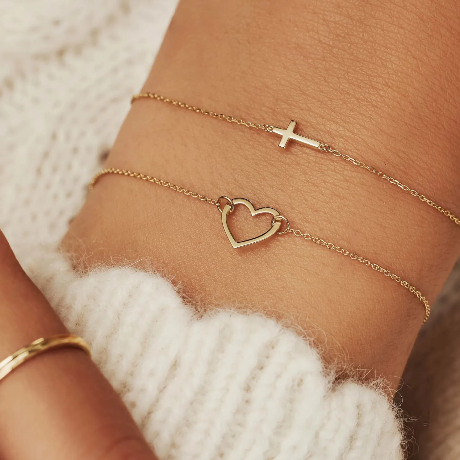 Belleville Amore 14 karaat gouden armband met hartje