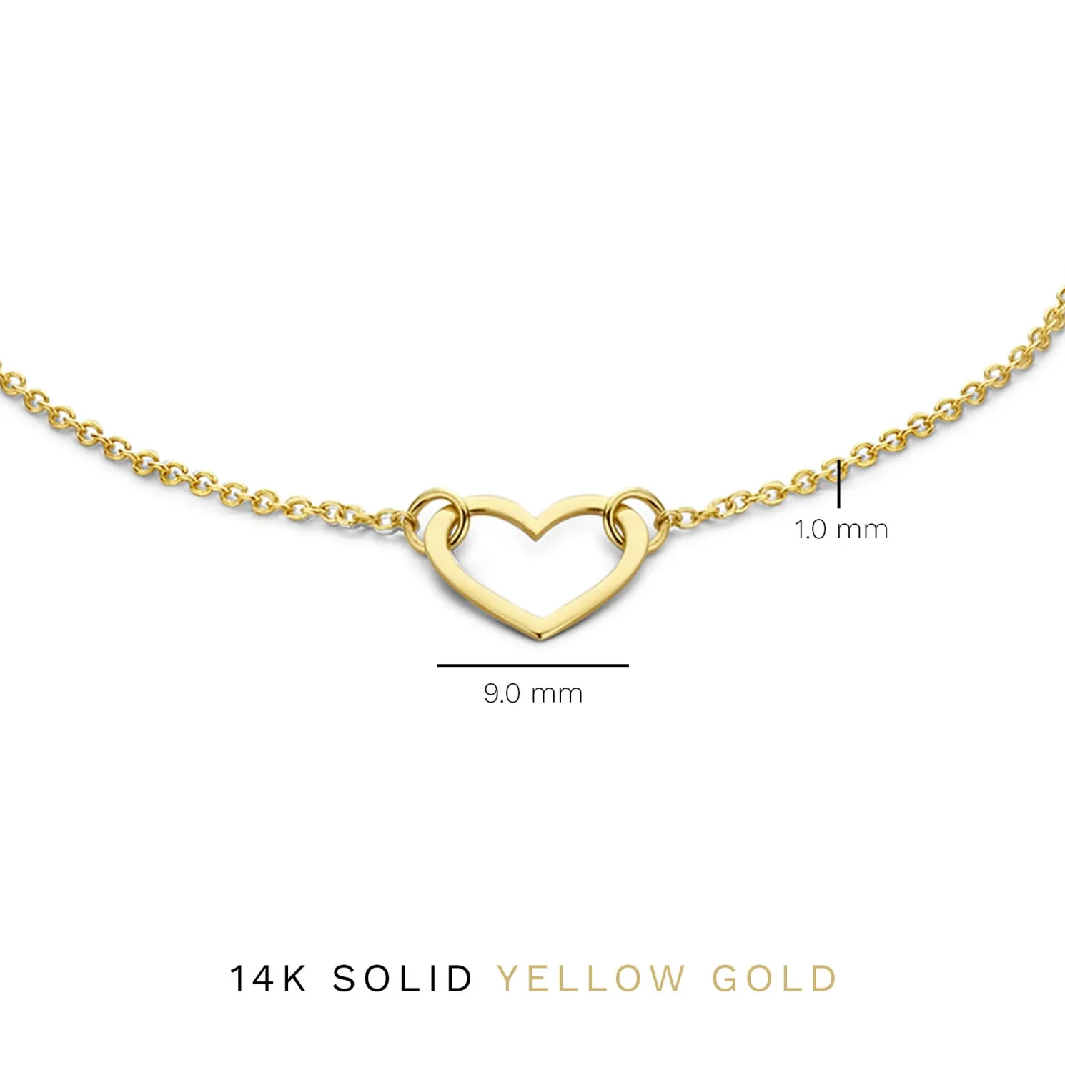 Belleville Amore 14 karaat gouden armband met hartje