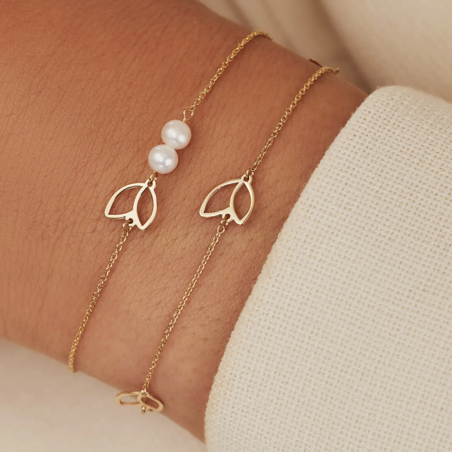 Belleville Noémi 14 karaat gouden armband met zoetwaterparels