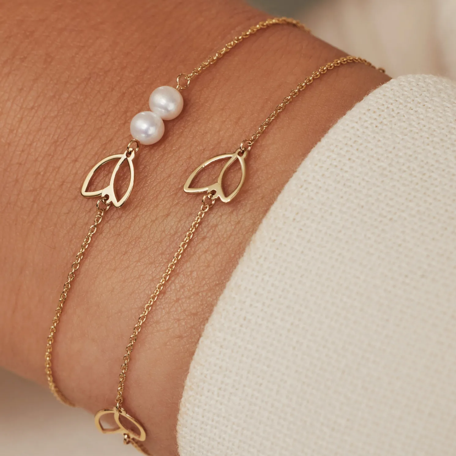 Belleville Noémi 14 karaat gouden armband met zoetwaterparels