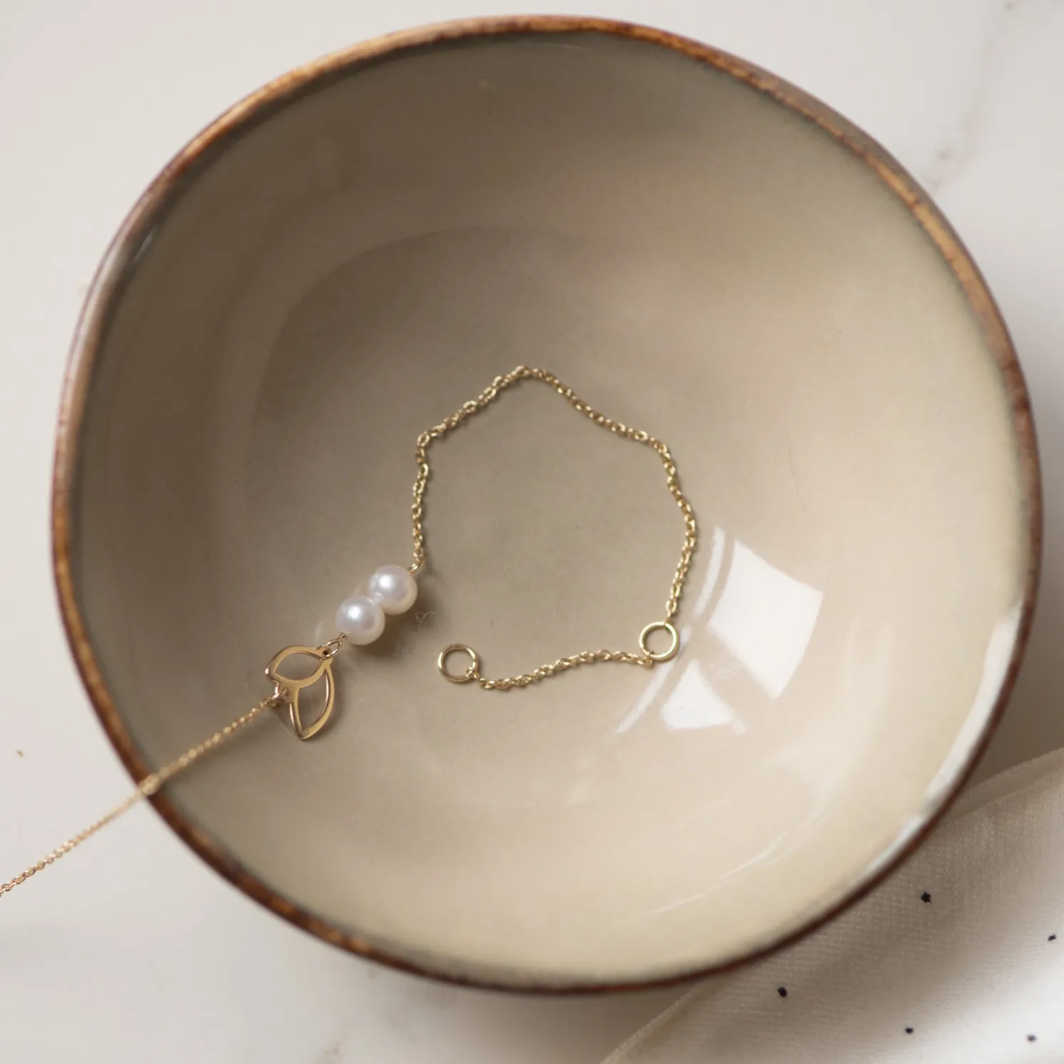 Belleville Noémi 14 karaat gouden armband met zoetwaterparels