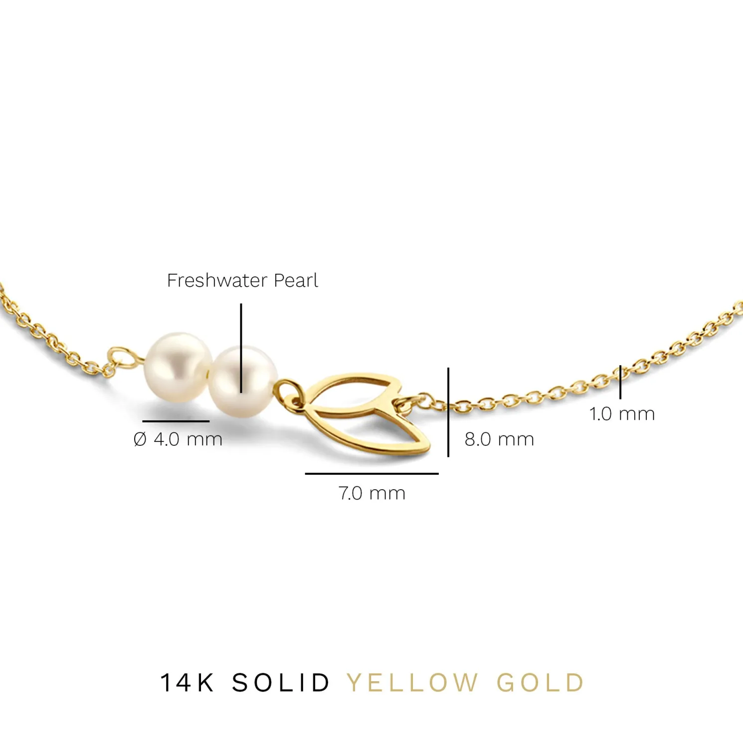 Belleville Noémi 14 karaat gouden armband met zoetwaterparels