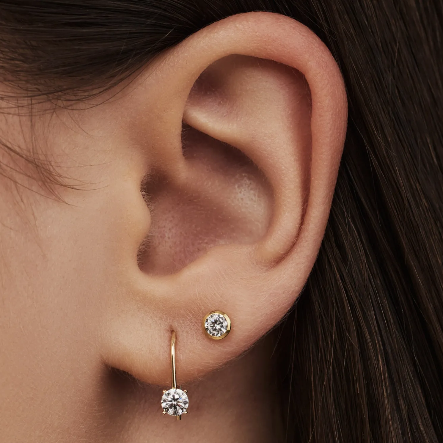 Cadeau d'Isabel 14 karaat gouden oorbellen set met zirkonia steentjes