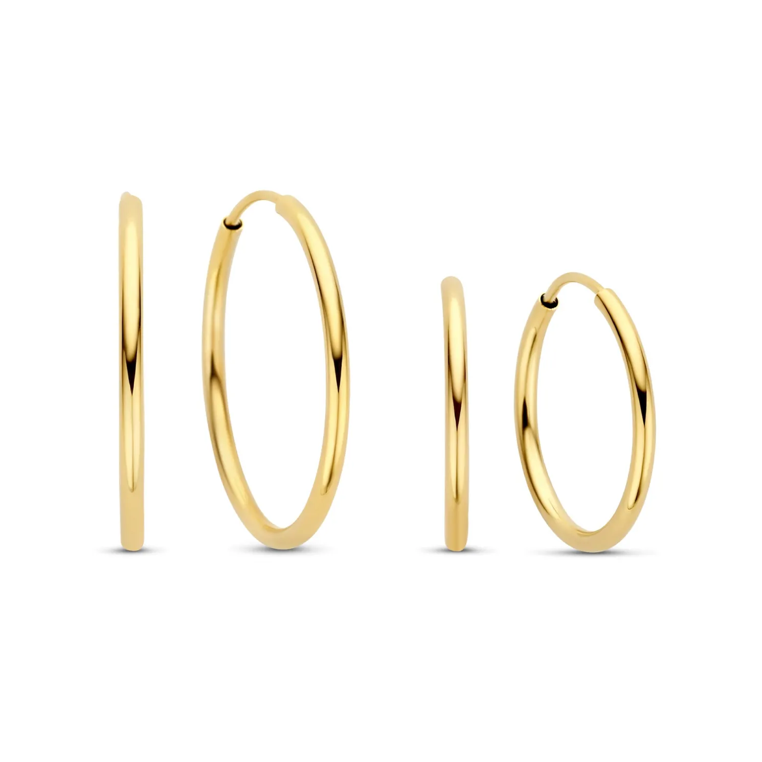 Cadeau d'Isabel 14 karaat gouden oorbellen set