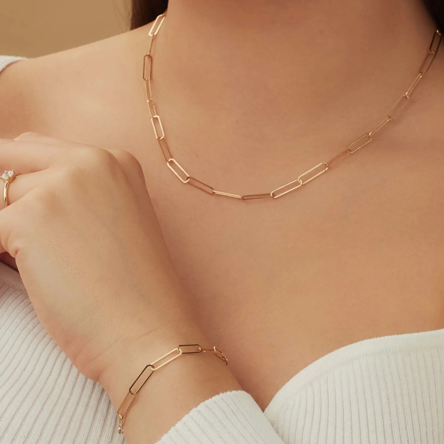 Cadeau d'Isabel 14 karaat gouden collier en armband giftset