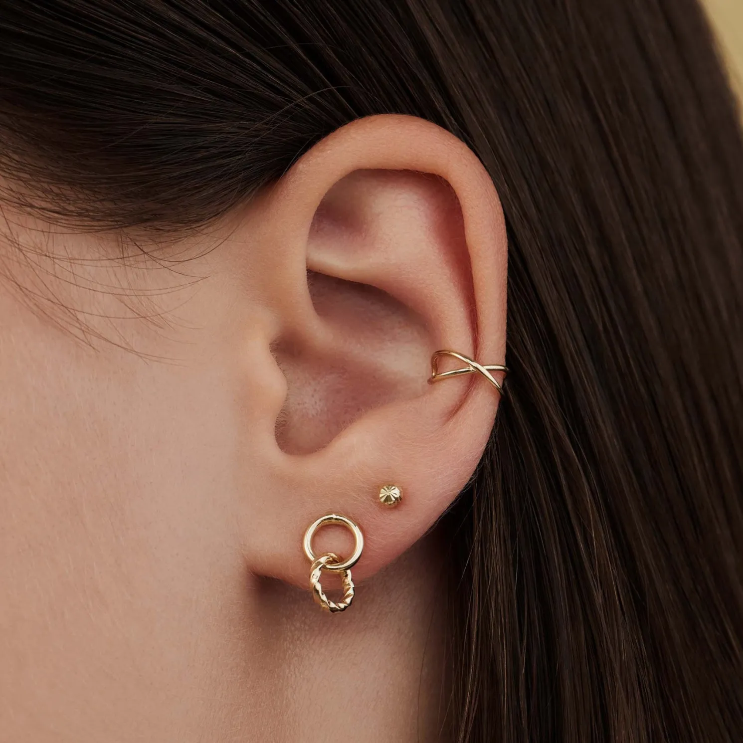 Cadeau d'Isabel 14 karaat gouden oorbellen set