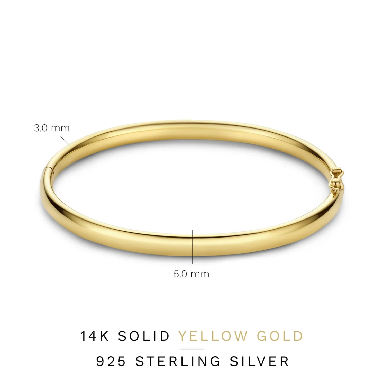 Cour d'Honneur Lucienne 14 karaat gouden bangle met ronde rand