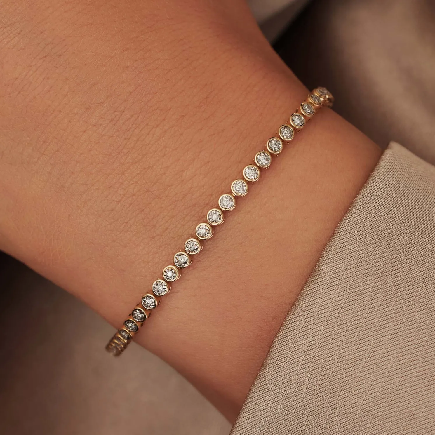 De la Paix Alfie 14 karaat gouden tennis armband met diamant 0.36 karaat