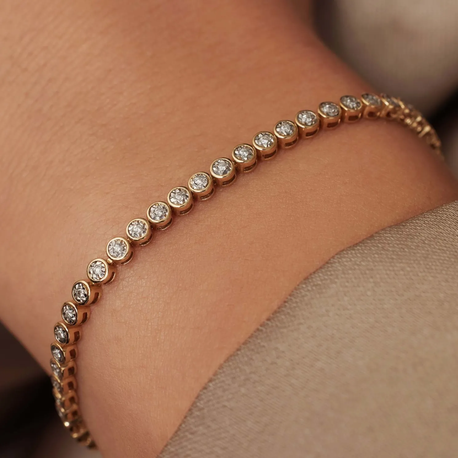 De la Paix Alfie 14 karaat gouden tennis armband met diamant 0.36 karaat