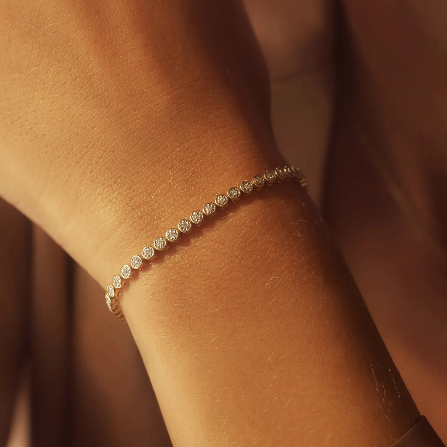 De la Paix Alfie 14 karaat gouden tennis armband met diamant 0.36 karaat