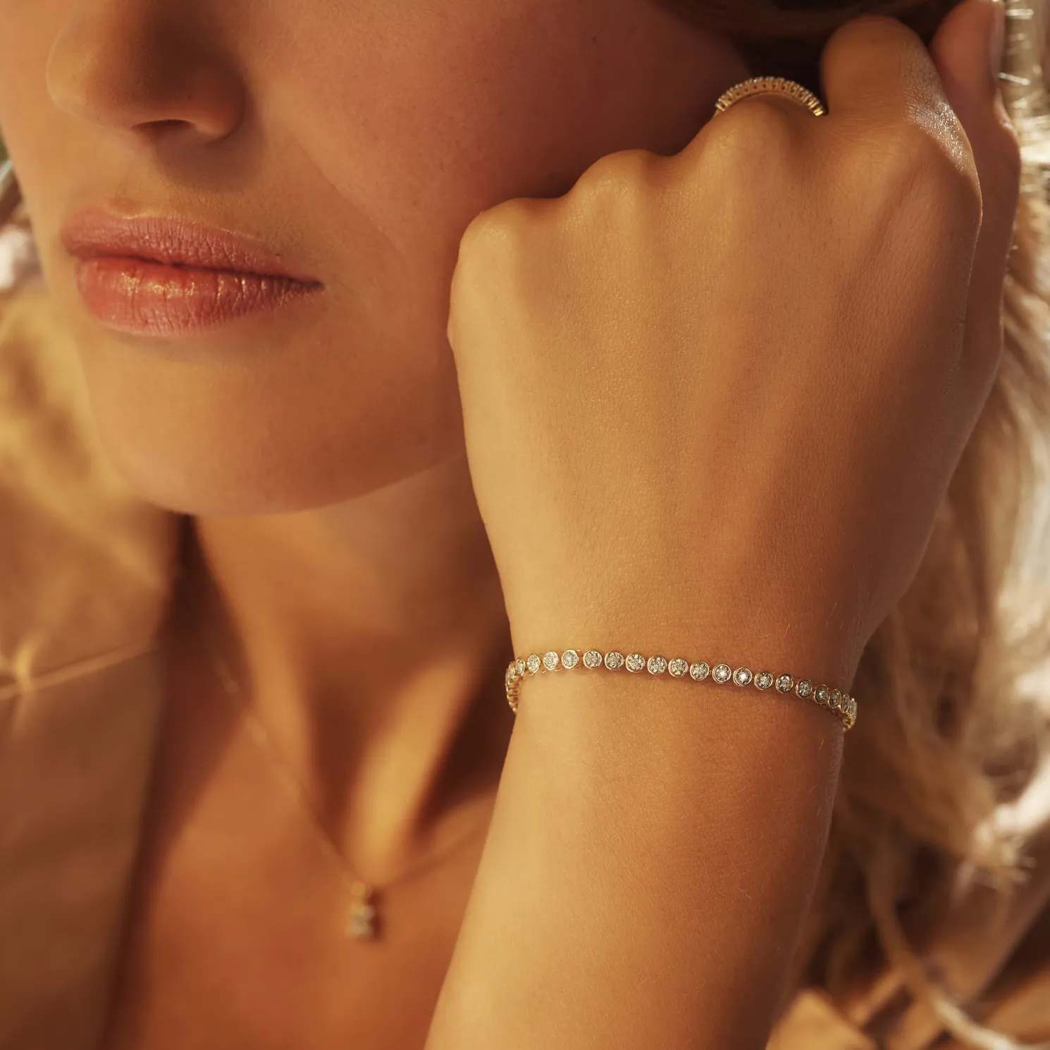 De la Paix Alfie 14 karaat gouden tennis armband met diamant 0.36 karaat