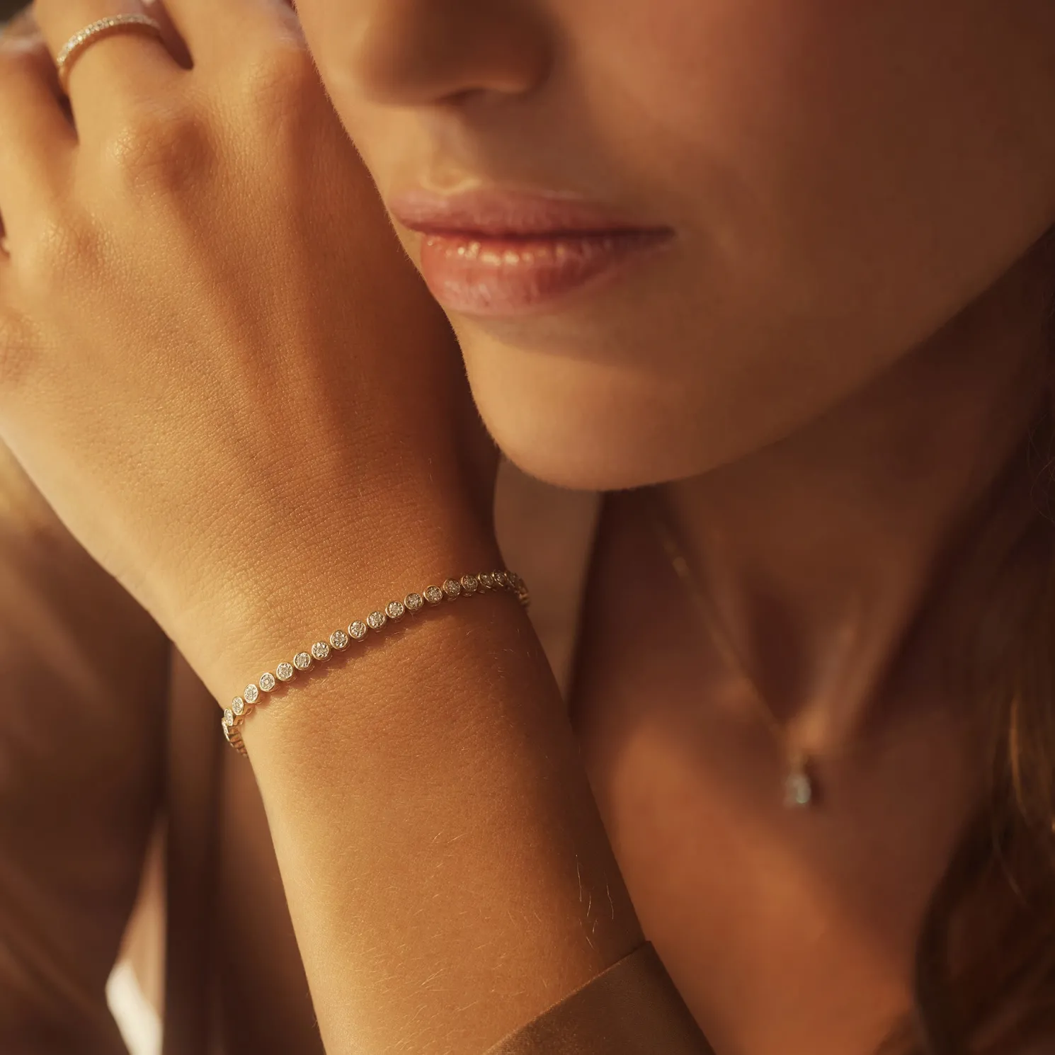 De la Paix Alfie 14 karaat gouden tennis armband met diamant 0.36 karaat