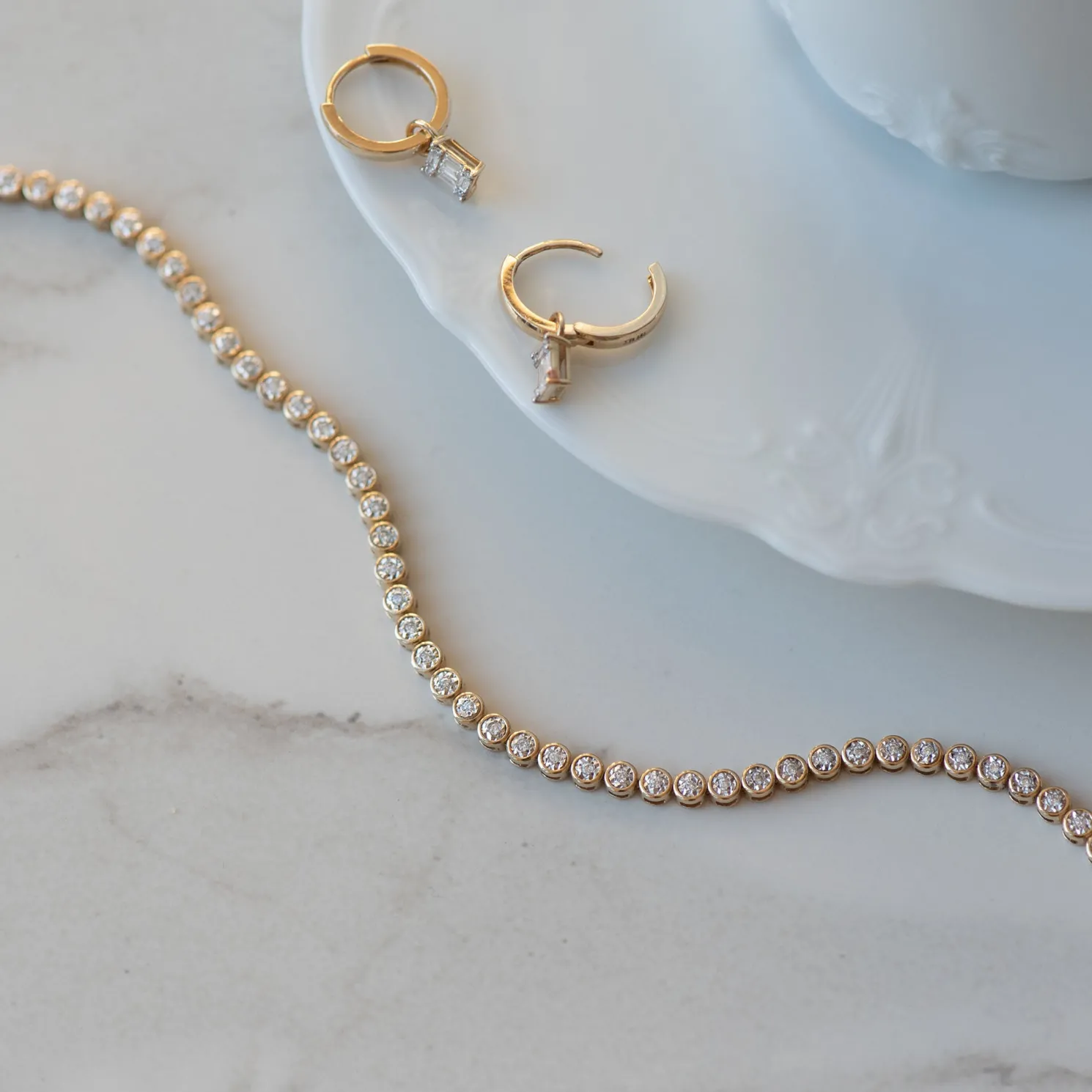 De la Paix Alfie 14 karaat gouden tennis armband met diamant 0.36 karaat