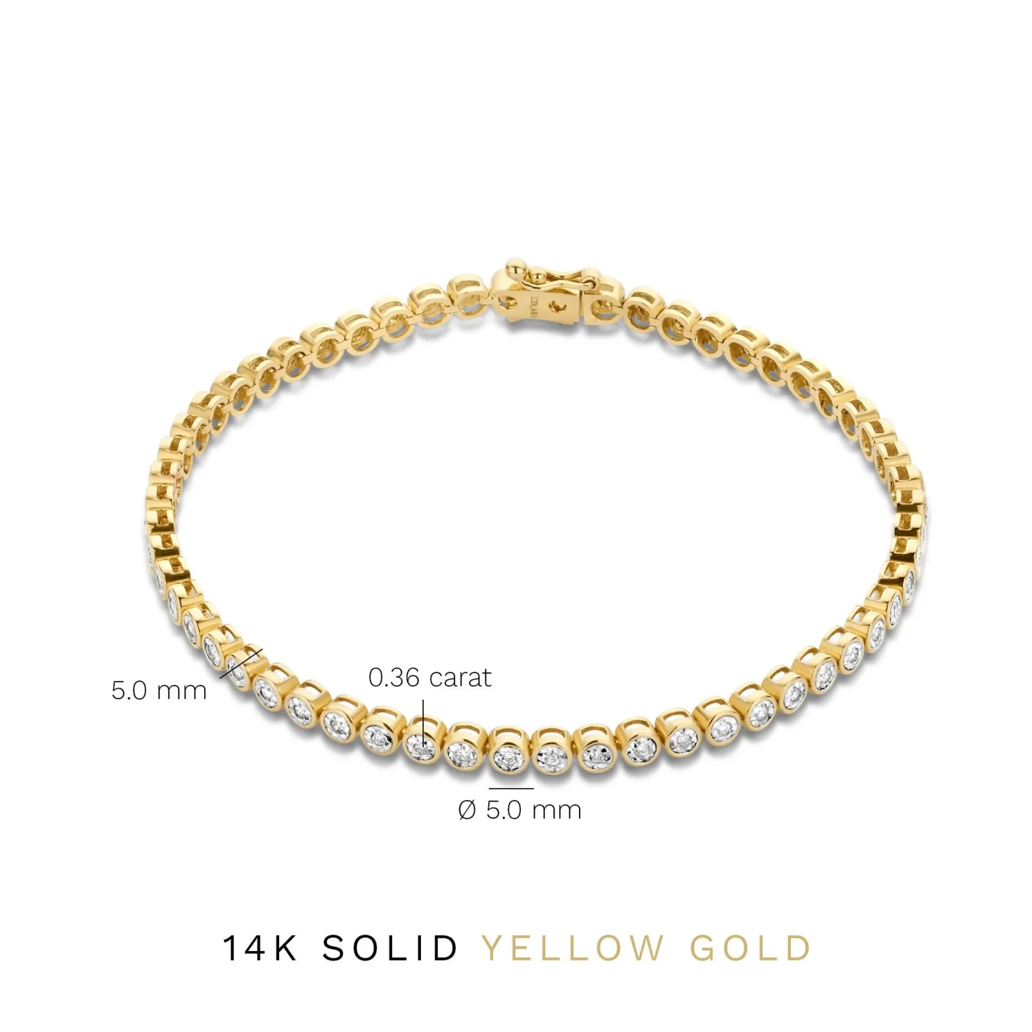 De la Paix Alfie 14 karaat gouden tennis armband met diamant 0.36 karaat