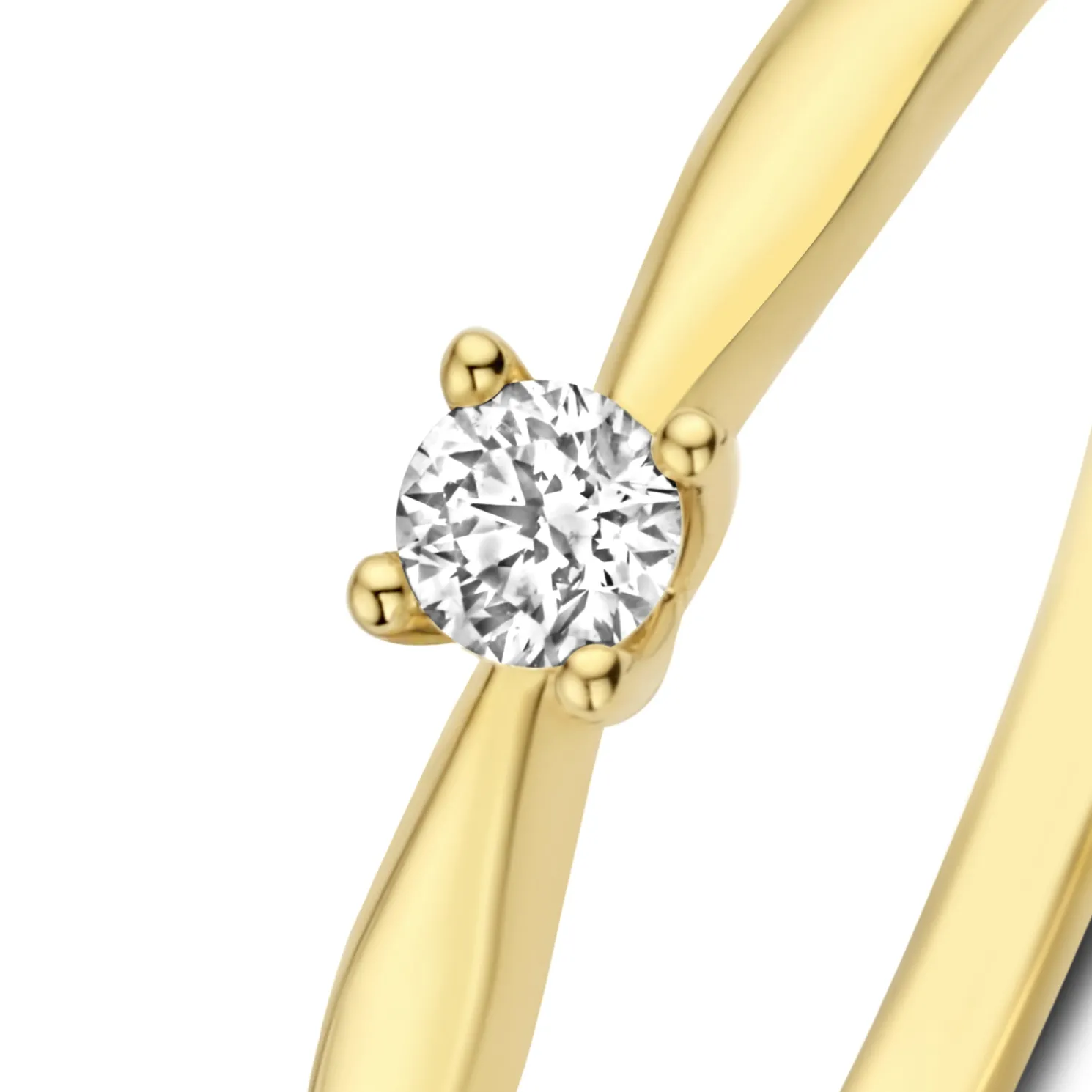 De la Paix Celesse 14 karaat gouden ring met diamant 0.07 karaat