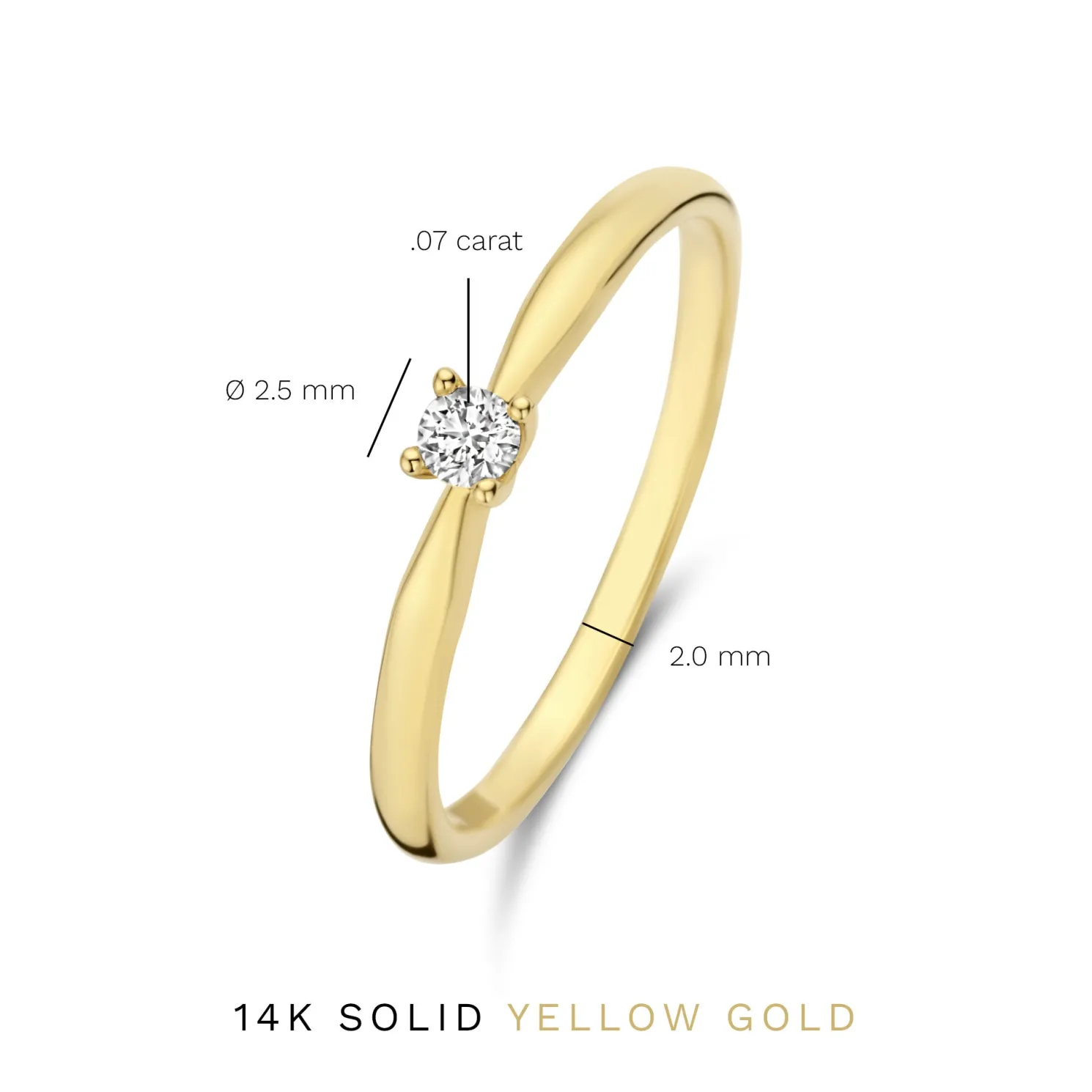 De la Paix Celesse 14 karaat gouden ring met diamant 0.07 karaat