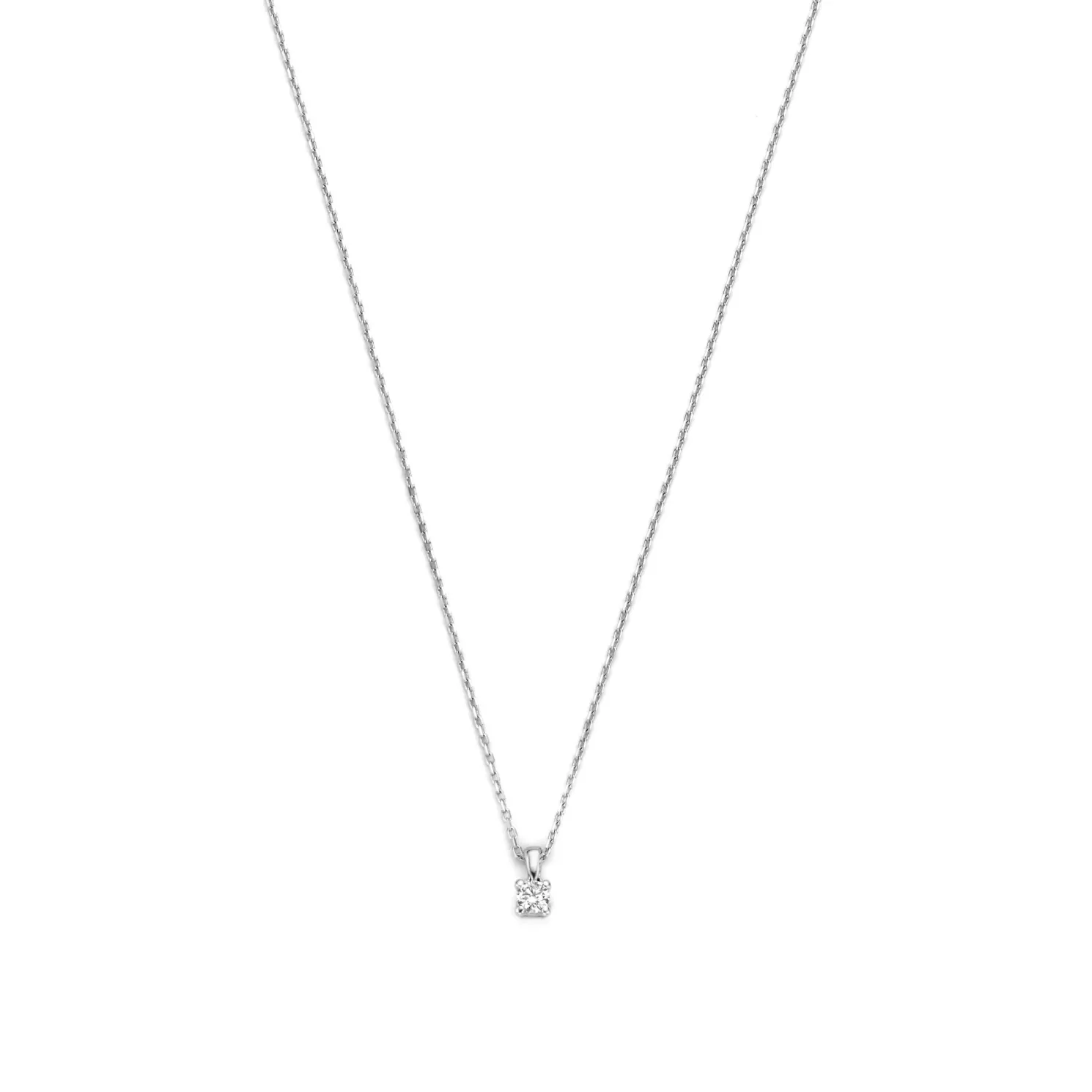 De la Paix Christine 14 karaat witgouden collier met diamant 0.10 karaat