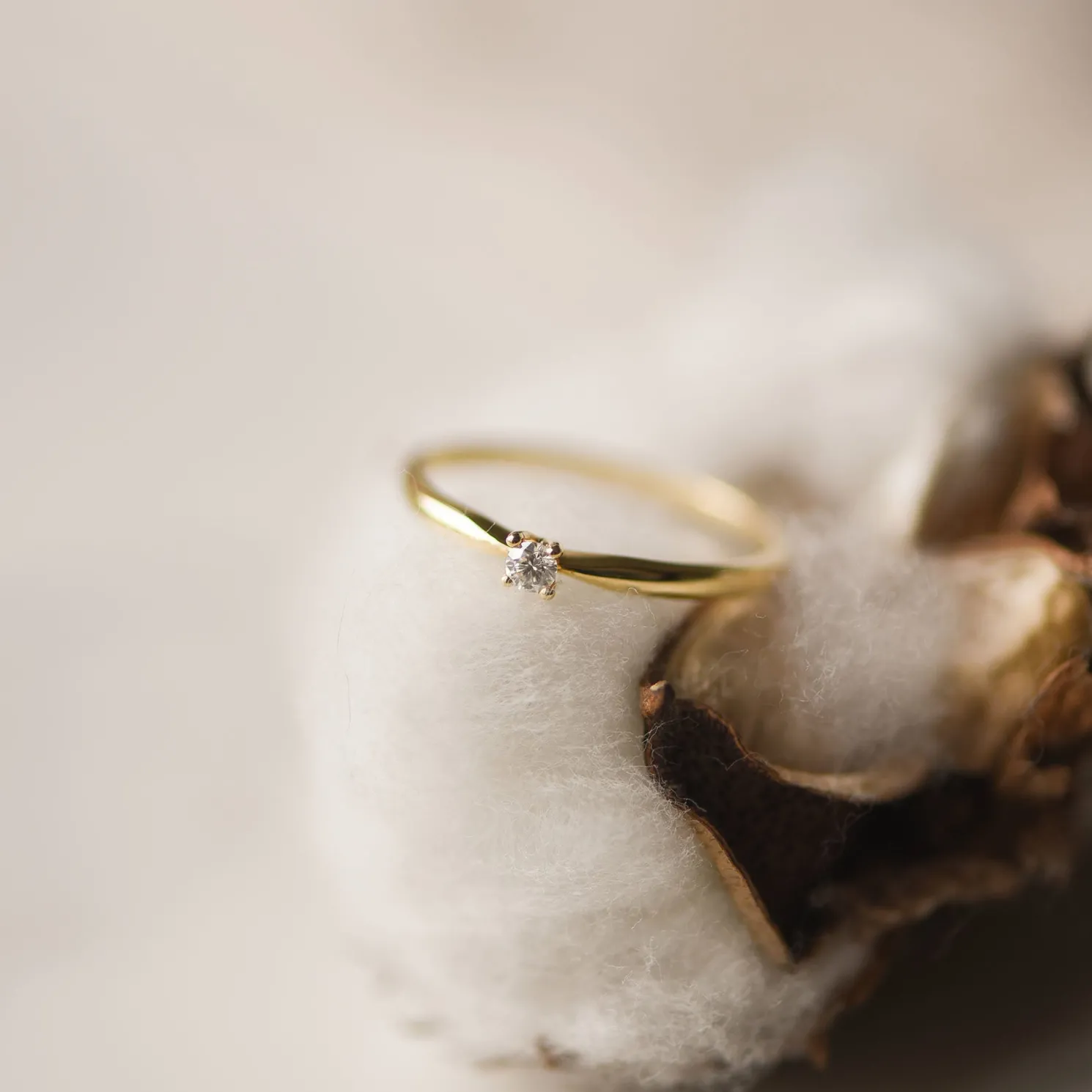 De la Paix Céline 14 karaat gouden ring met diamant 0.05 karaat