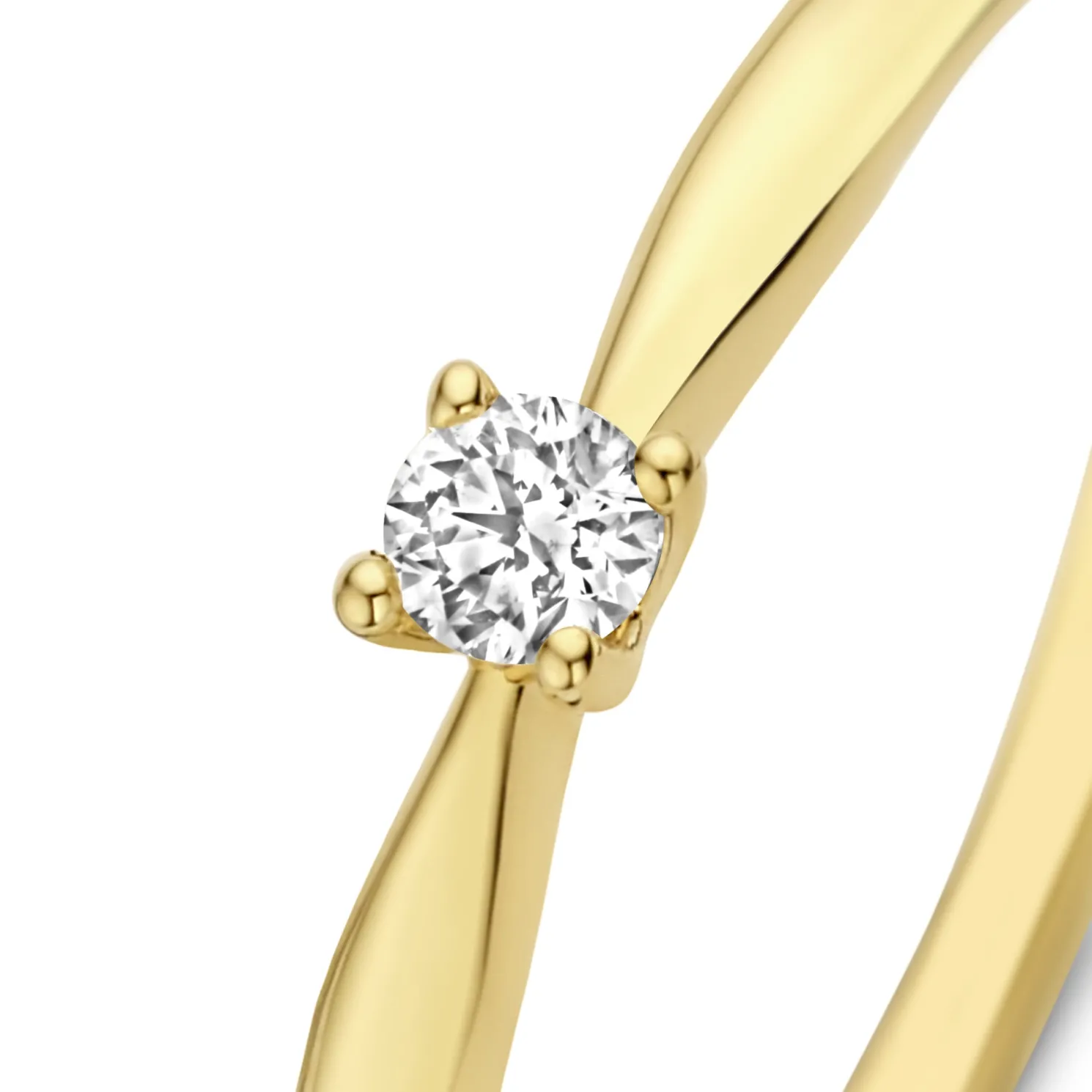 De la Paix Céline 14 karaat gouden ring met diamant 0.05 karaat