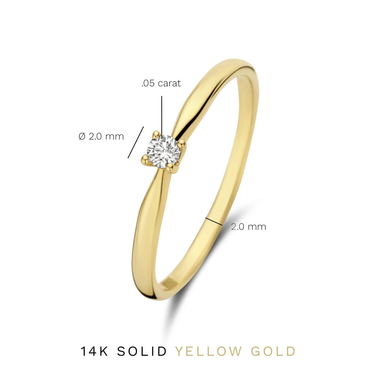 De la Paix Céline 14 karaat gouden ring met diamant 0.05 karaat