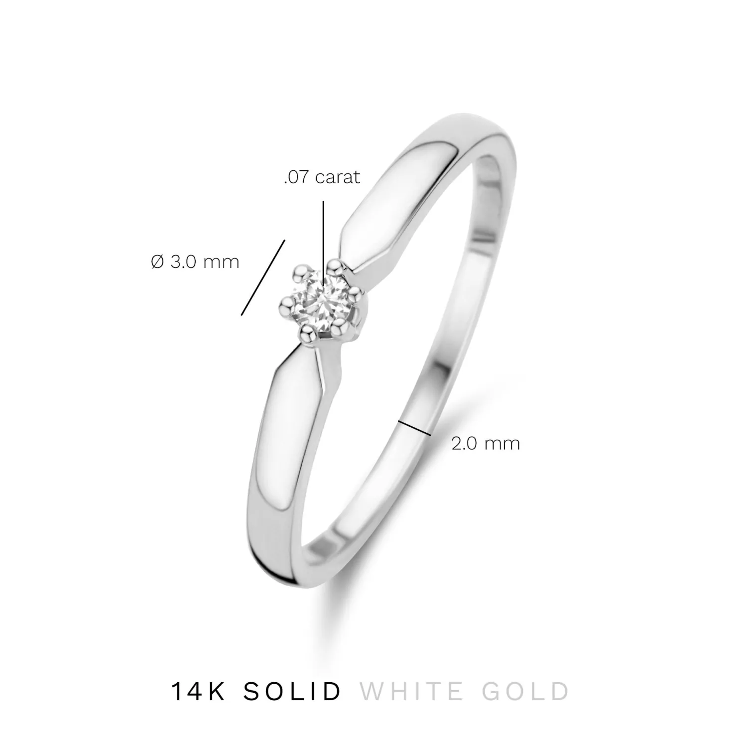 De la Paix Emily 14 karaat witgouden ring met diamant 0.05 karaat