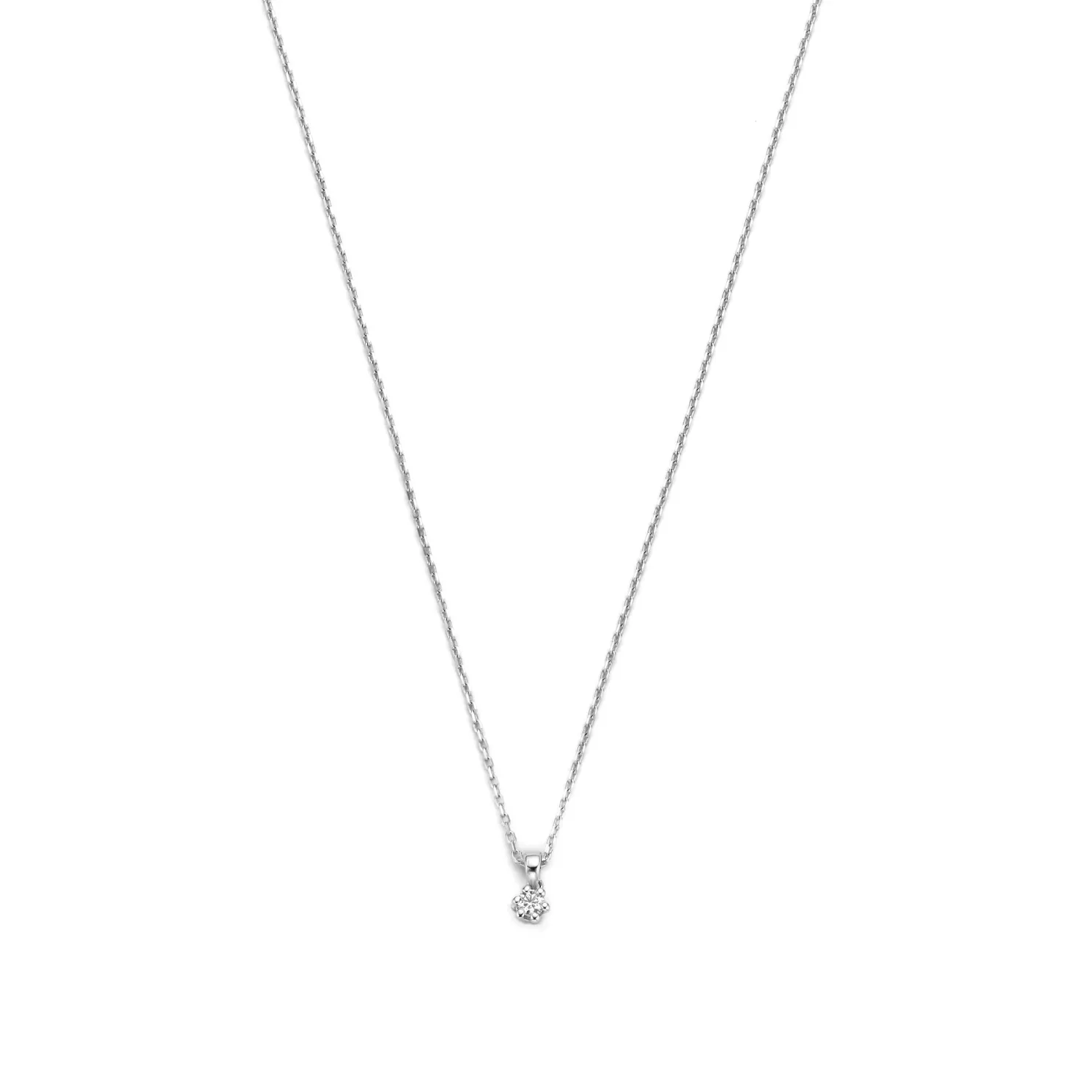 De la Paix Emily 14 karaat witgouden collier met diamant 0.05 karaat