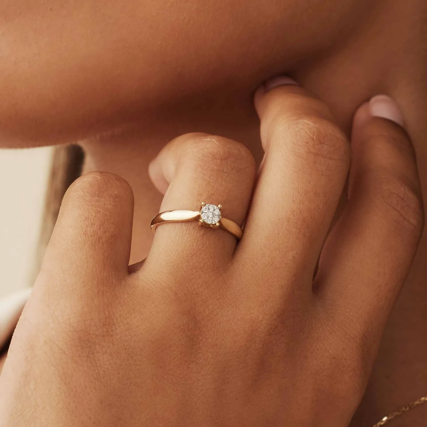 De la Paix Hanaé 14 karaat gouden ring met diamant 0.08 karaat