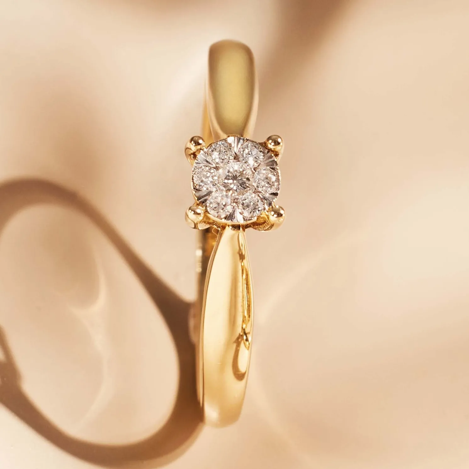 De la Paix Hanaé 14 karaat gouden ring met diamant 0.08 karaat