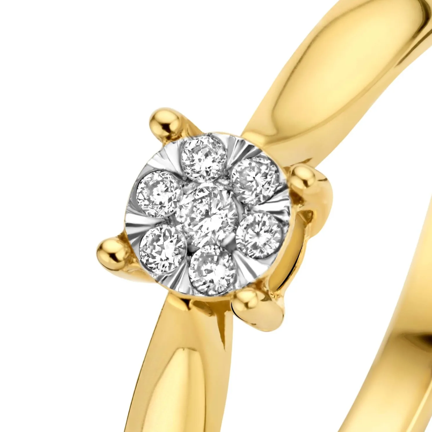 De la Paix Hanaé 14 karaat gouden ring met diamant 0.08 karaat