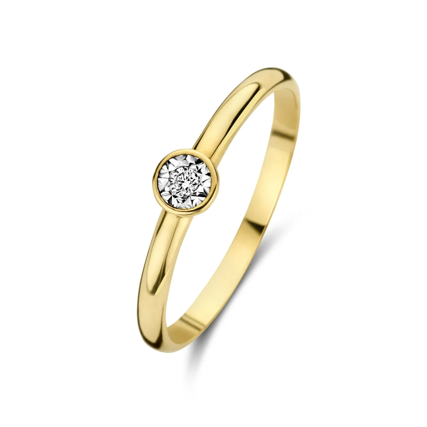 De la Paix Inaya 14 karaat gouden ring met diamant 0.02 karaat