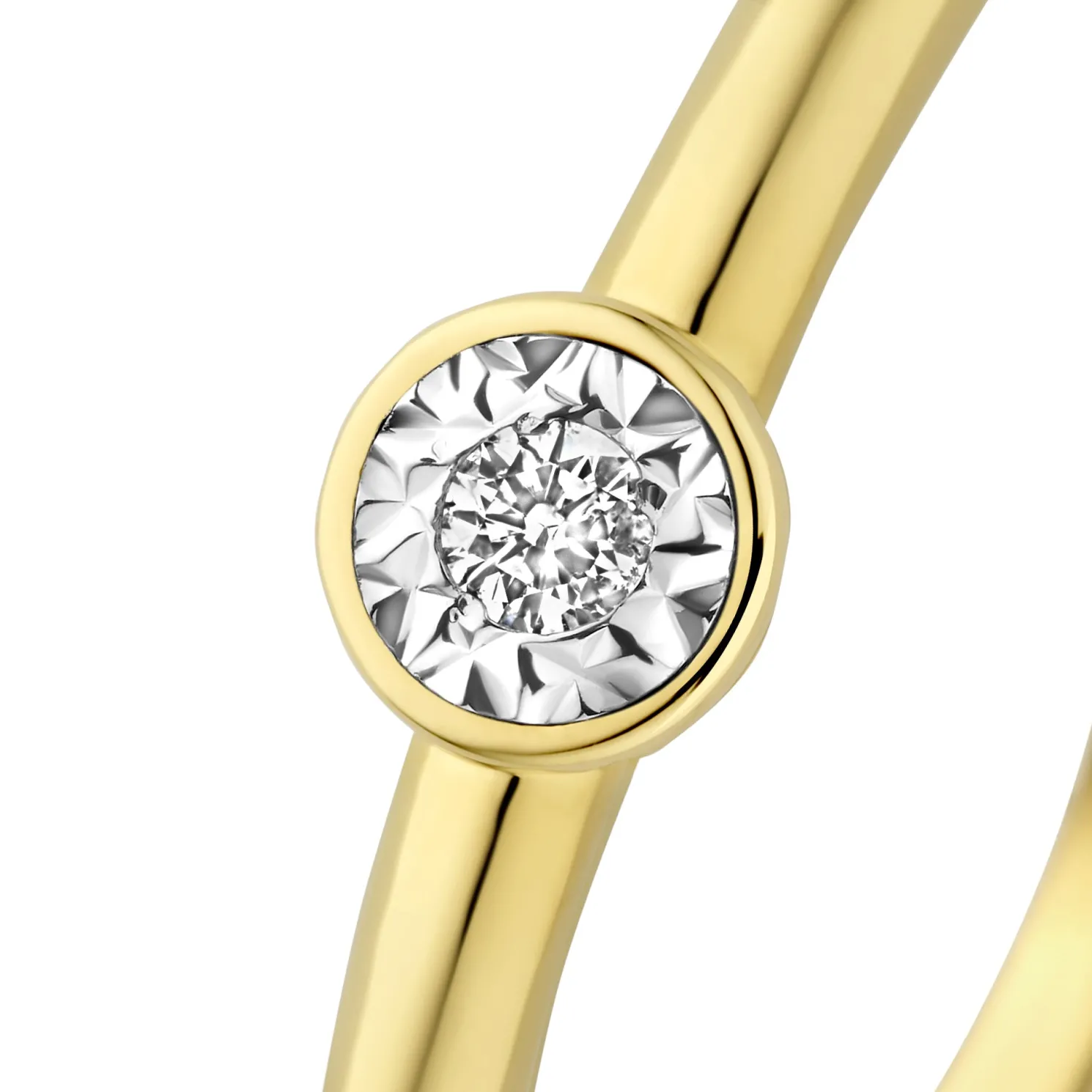 De la Paix Inaya 14 karaat gouden ring met diamant 0.02 karaat