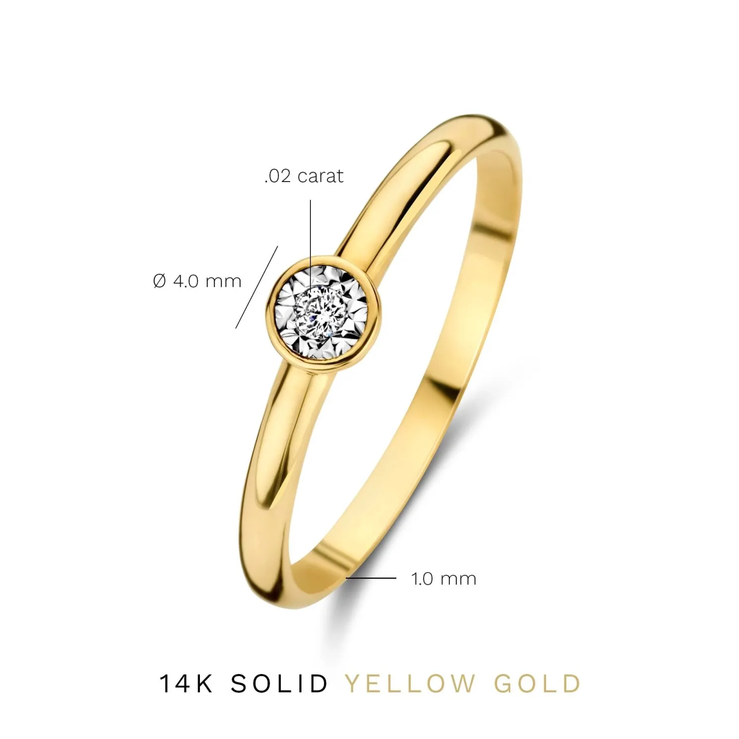 De la Paix Inaya 14 karaat gouden ring met diamant 0.02 karaat