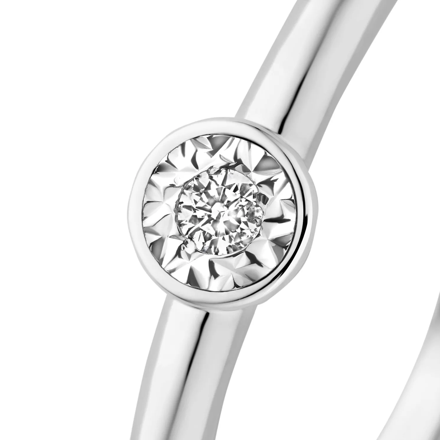 De la Paix Inaya 14 karaat witgouden ring met diamant 0.03 karaat