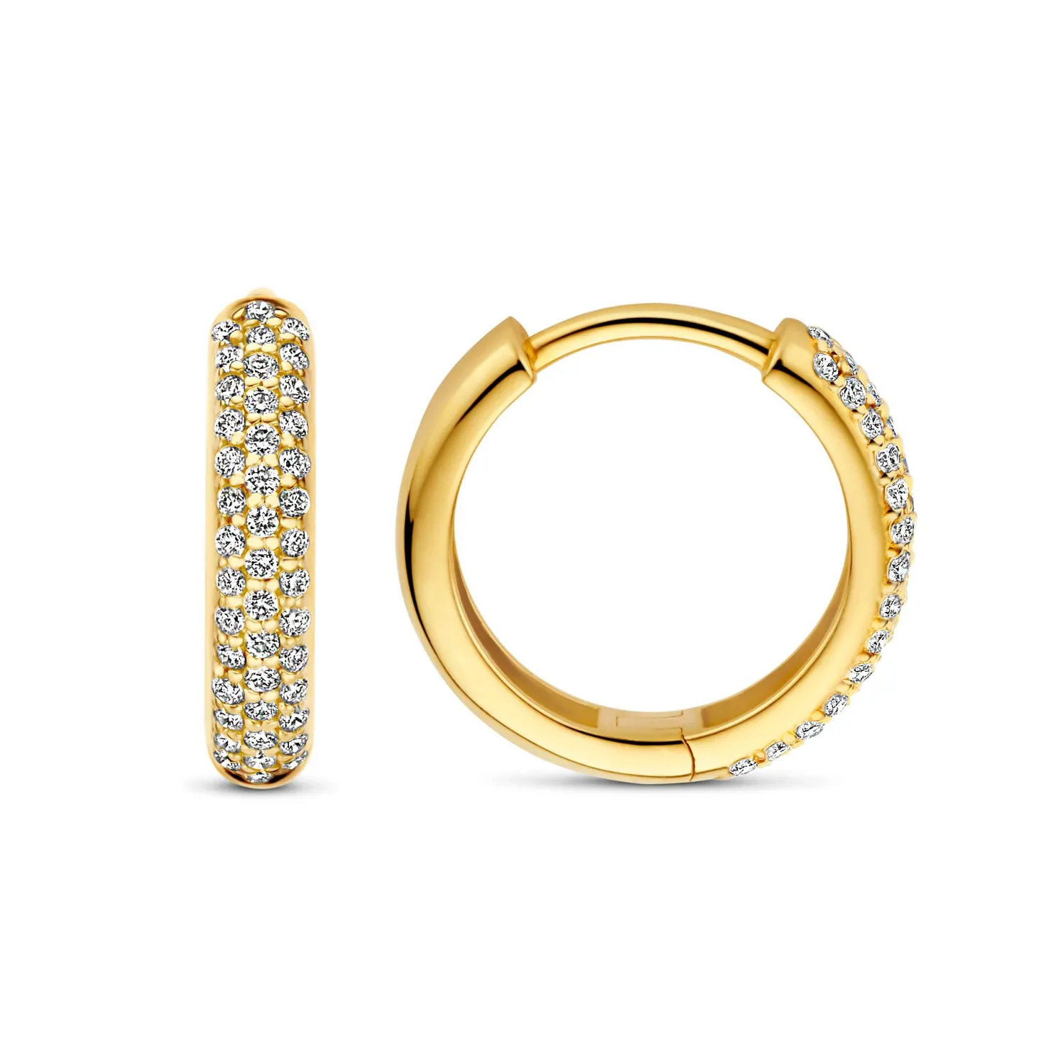 De la Paix Laure 14 karaat gouden creolen met diamant 0.25 karaat