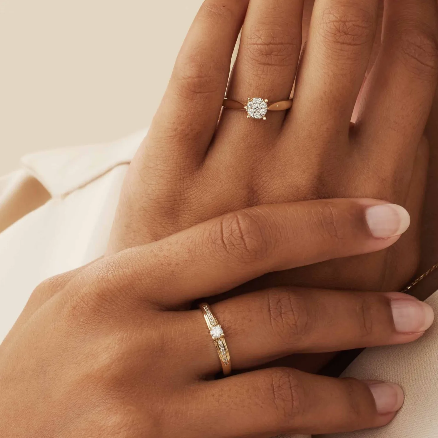 De la Paix Madeline 14 karaat gouden ring met diamant 0.20 karaat