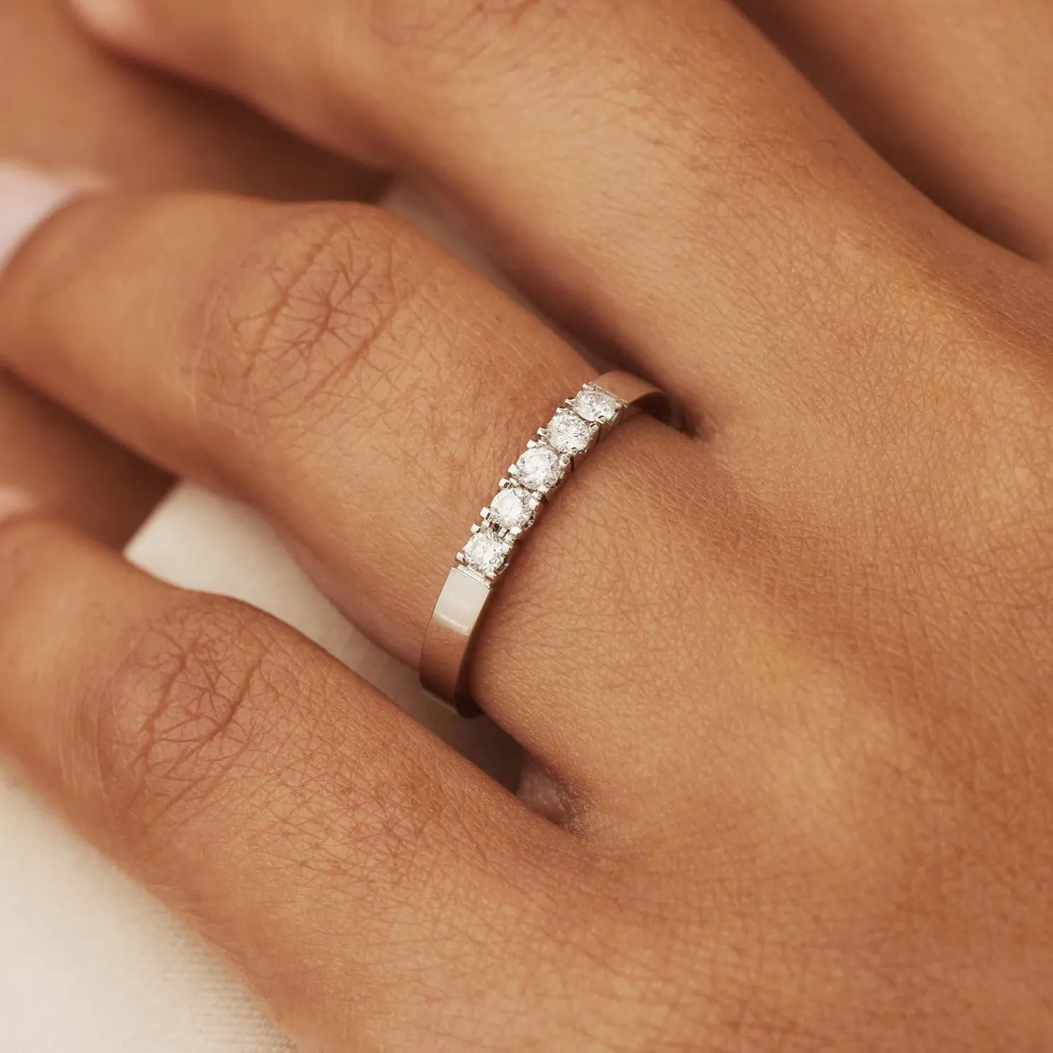 De la Paix Madeline 14 karaat witgouden ring met diamant 0.20 karaat