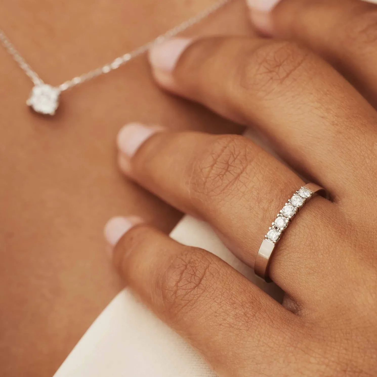 De la Paix Madeline 14 karaat witgouden ring met diamant 0.20 karaat