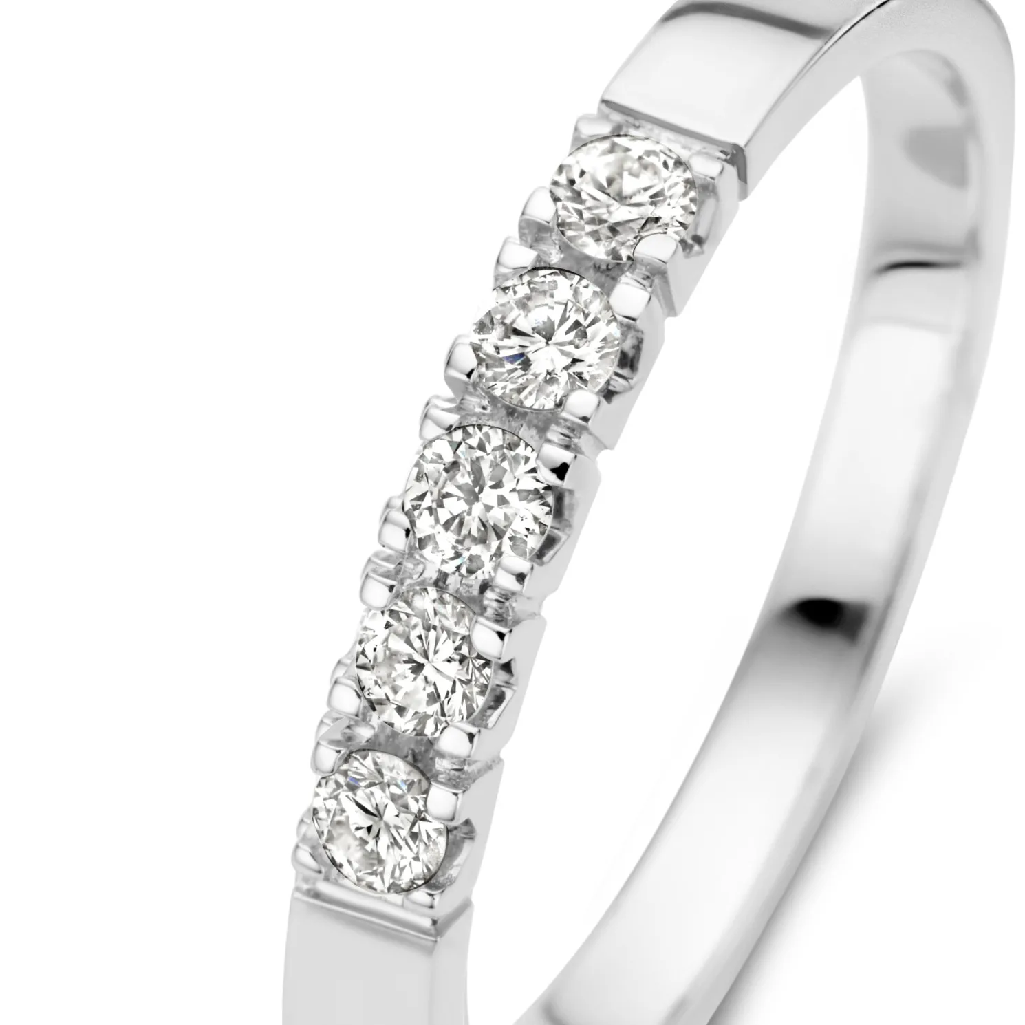 De la Paix Madeline 14 karaat witgouden ring met diamant 0.20 karaat