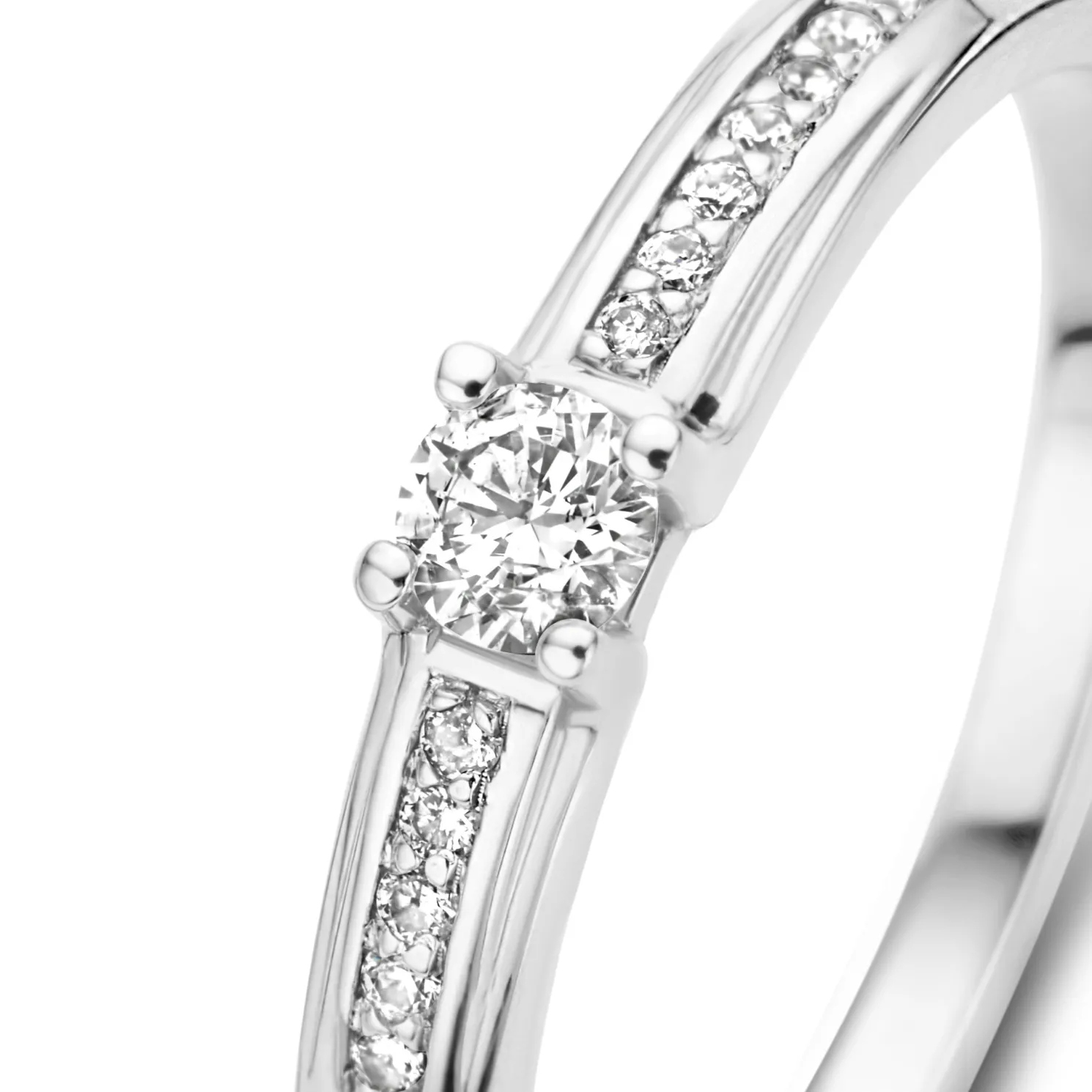 De la Paix Madeline 14 karaat witgouden ring met diamant 0.20 karaat