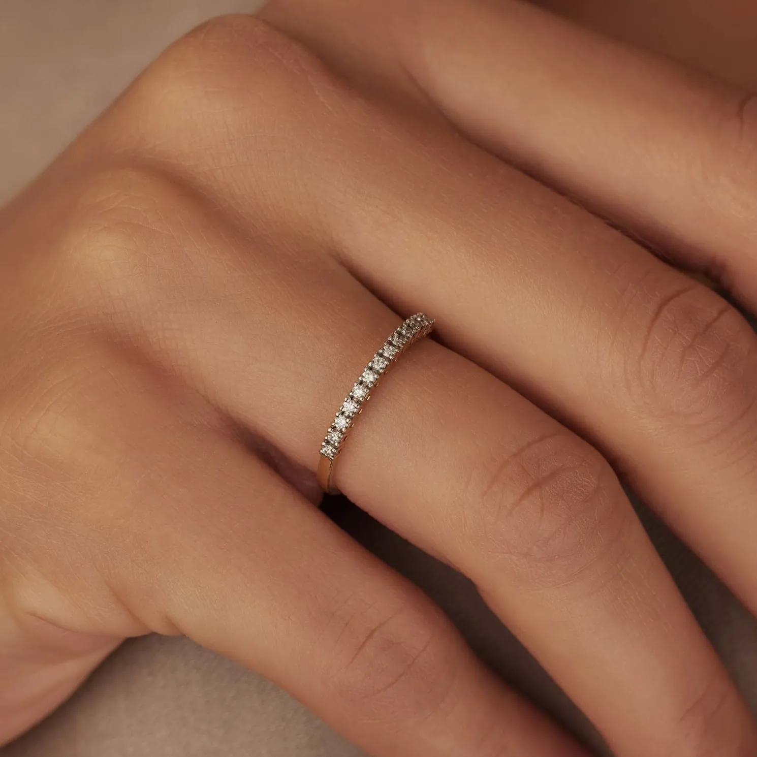 De la Paix Madeline 14 karaat gouden ring met diamant 0.14 karaat